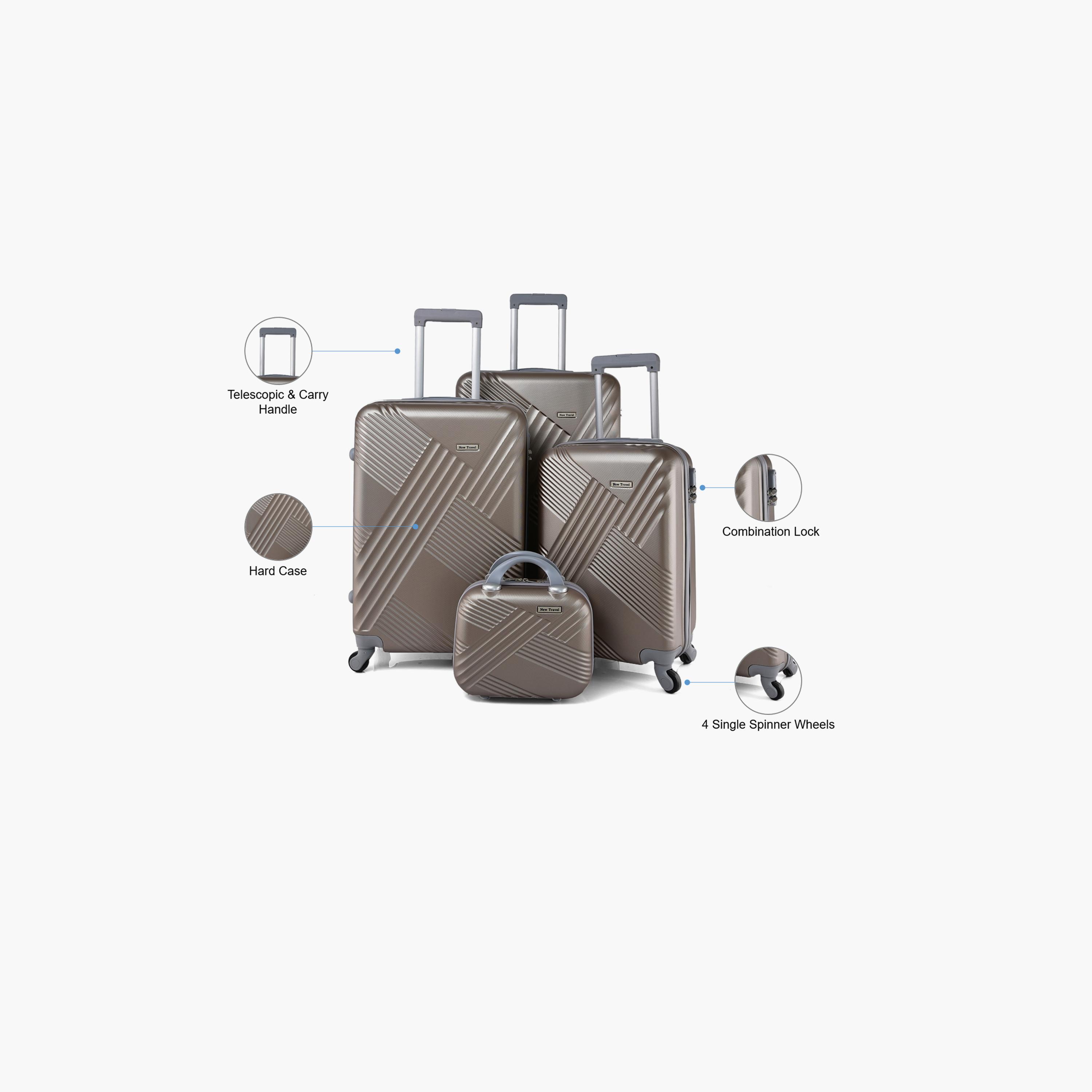 New Travel Set of 4 ABS Hard Sided 4-Wheeler Spinner Trolley Bag with Combination Lock-travel-luggagesandbags-luggage-image-2