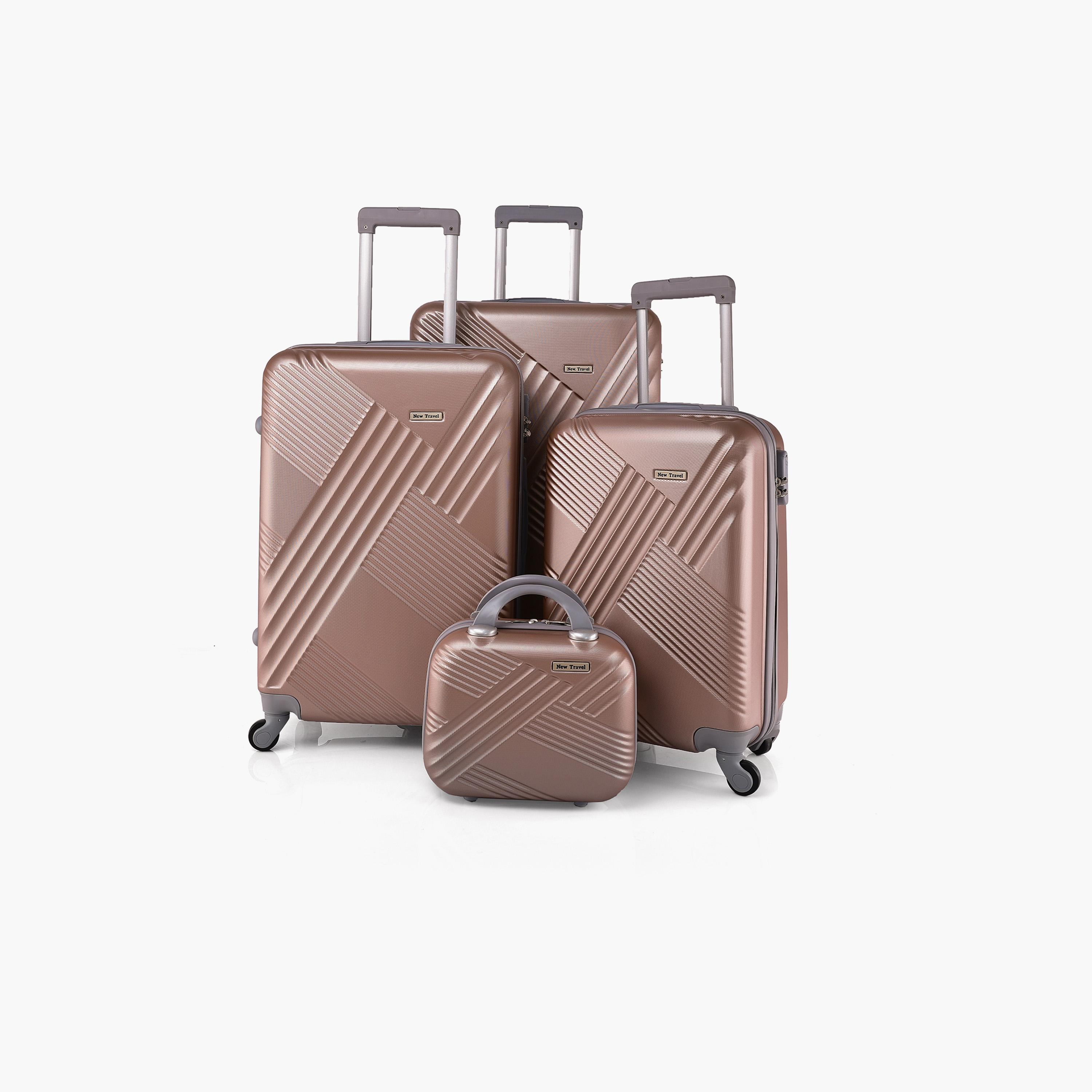New Travel Set of 4 ABS Hard Sided 4-Wheeler Spinner Trolley Bag with Combination Lock-travel-luggagesandbags-luggage-image-1