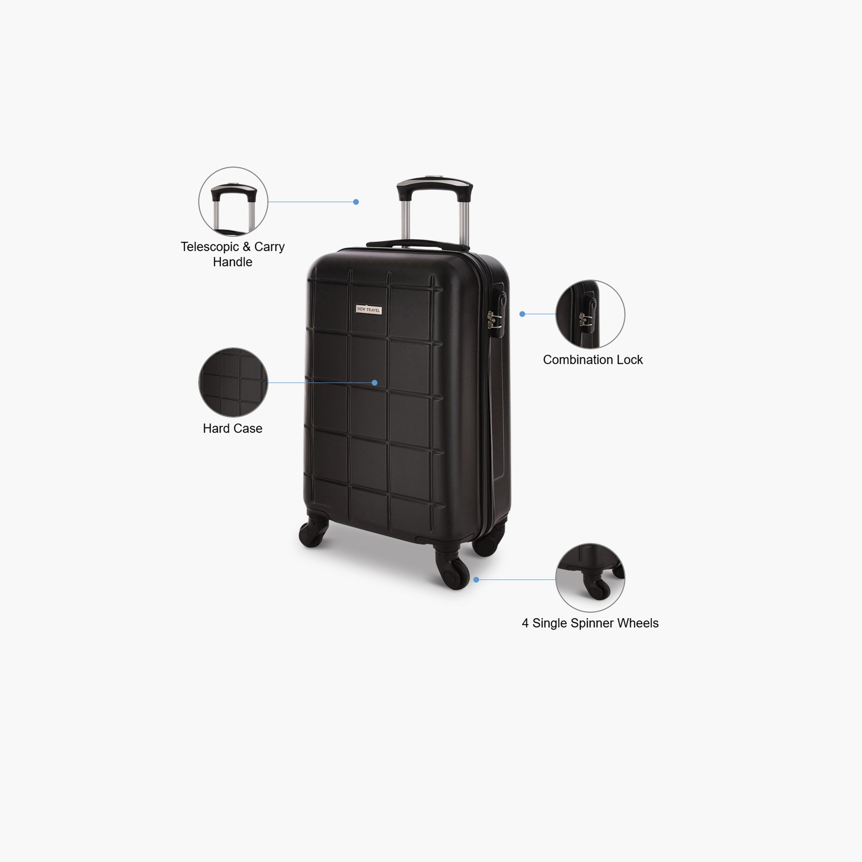 New Travel 55 CM Small Cabin ABS Hard Sided 4-Wheeler Spinner Trolley Bag with Combination Lock-travel-luggagesandbags-luggage-image-3