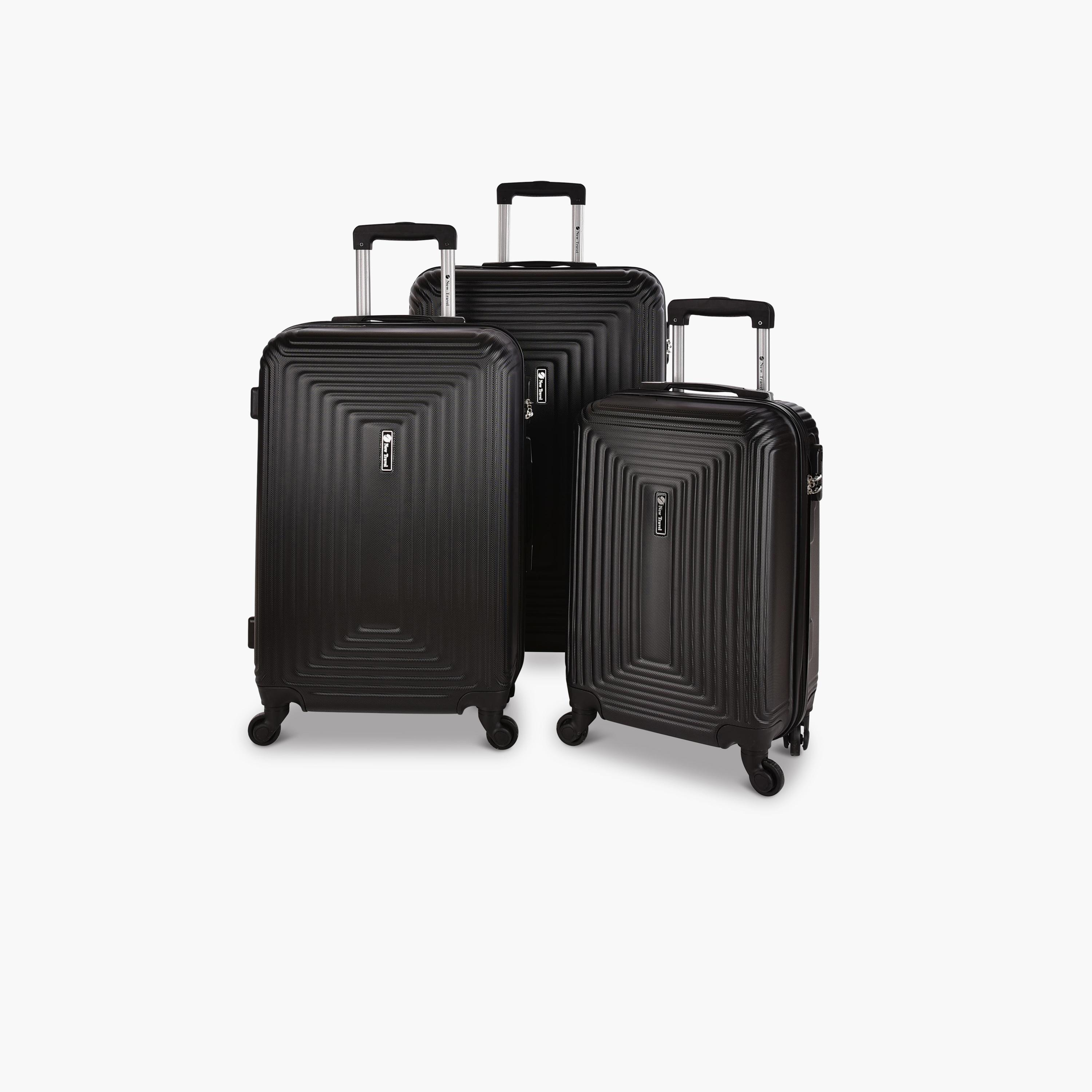 New Travel Set of 3 ABS Hard Sided 4-Wheeler Spinner Trolley Bag with Combination Lock-travel-luggagesandbags-luggage-image-1