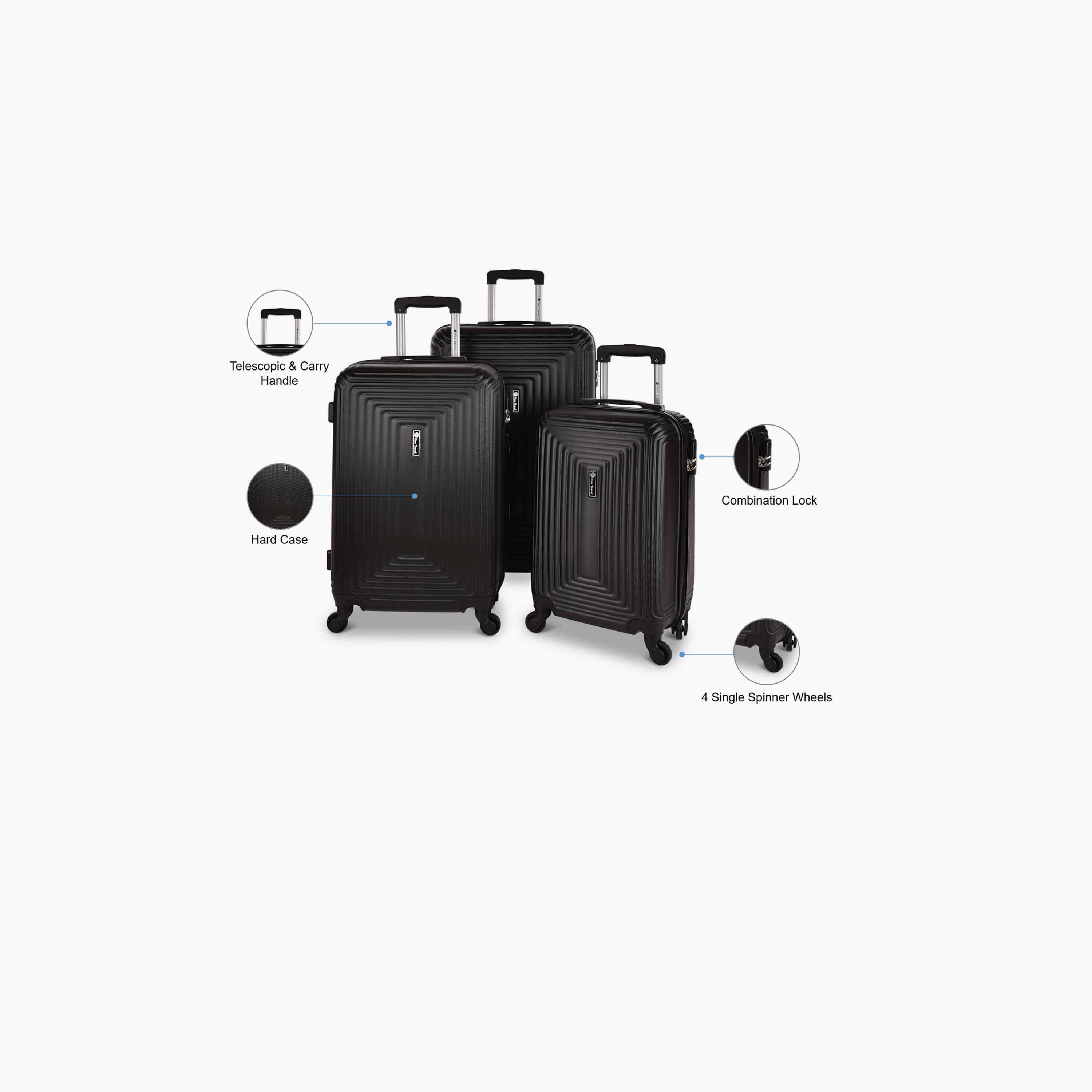 New Travel Set of 3 ABS Hard Sided 4-Wheeler Spinner Trolley Bag with Combination Lock-travel-luggagesandbags-luggage-image-2