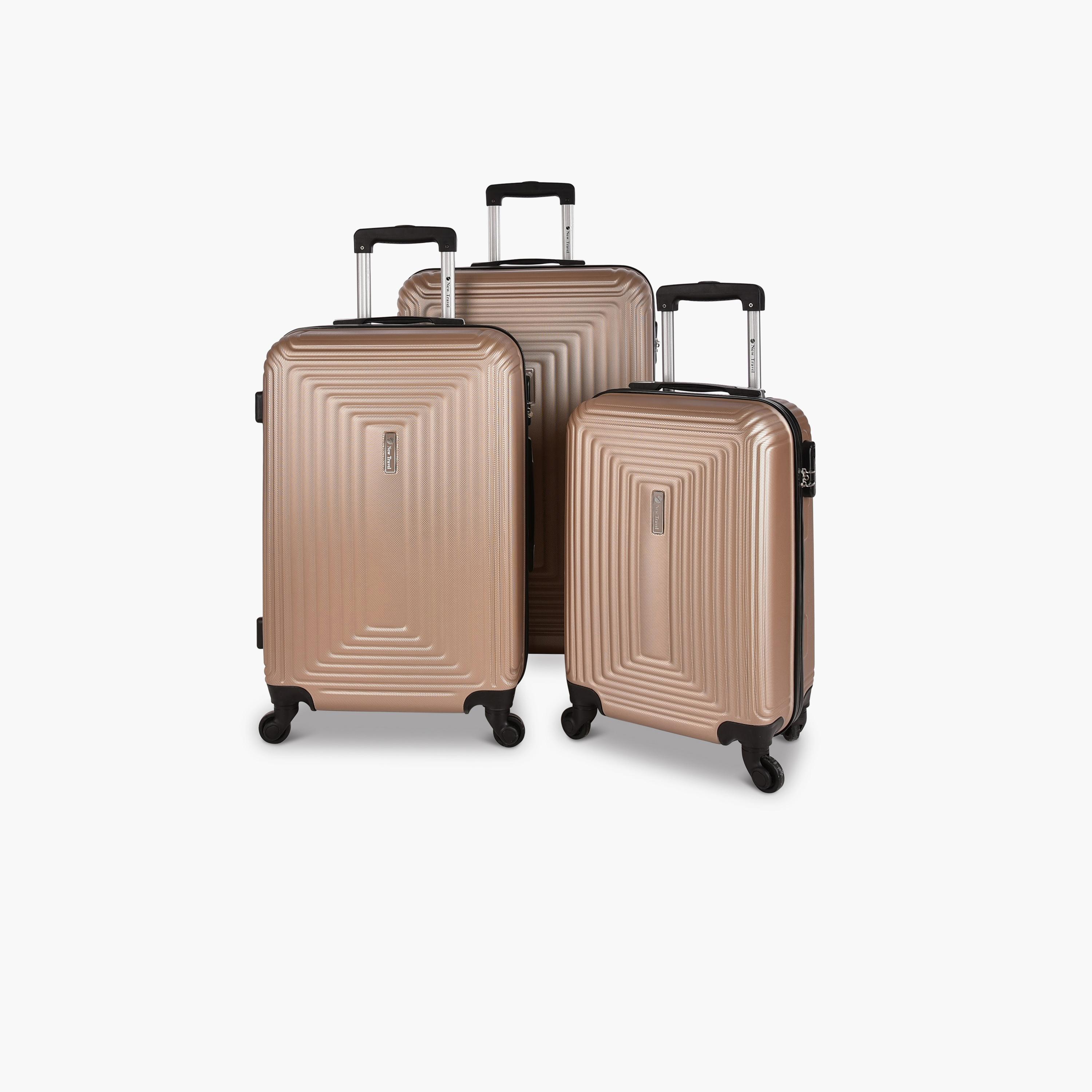 New Travel Set of 3 ABS Hard Sided 4-Wheeler Spinner Trolley Bag with Combination Lock-travel-luggagesandbags-luggage-image-1