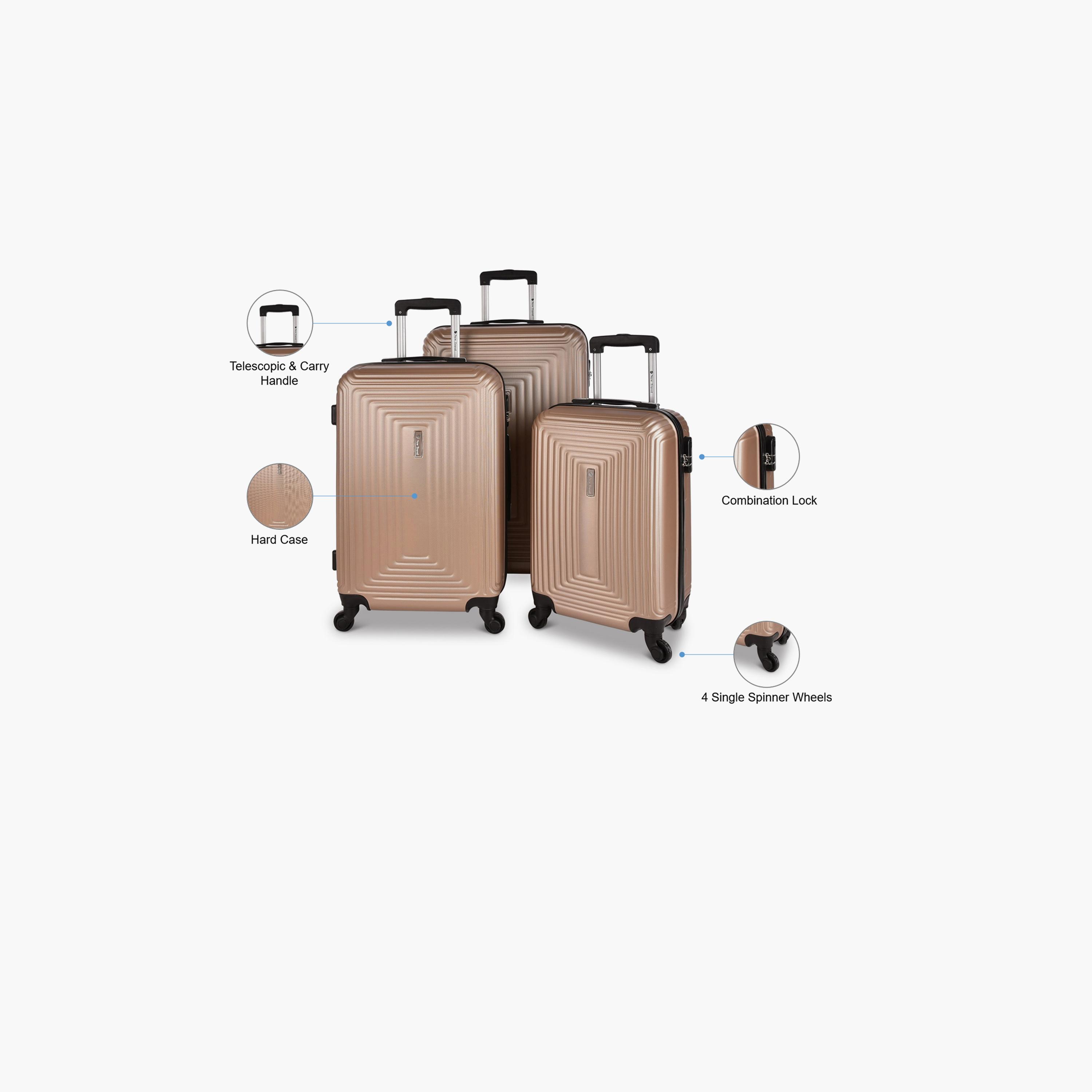 New Travel Set of 3 ABS Hard Sided 4-Wheeler Spinner Trolley Bag with Combination Lock-travel-luggagesandbags-luggage-image-2