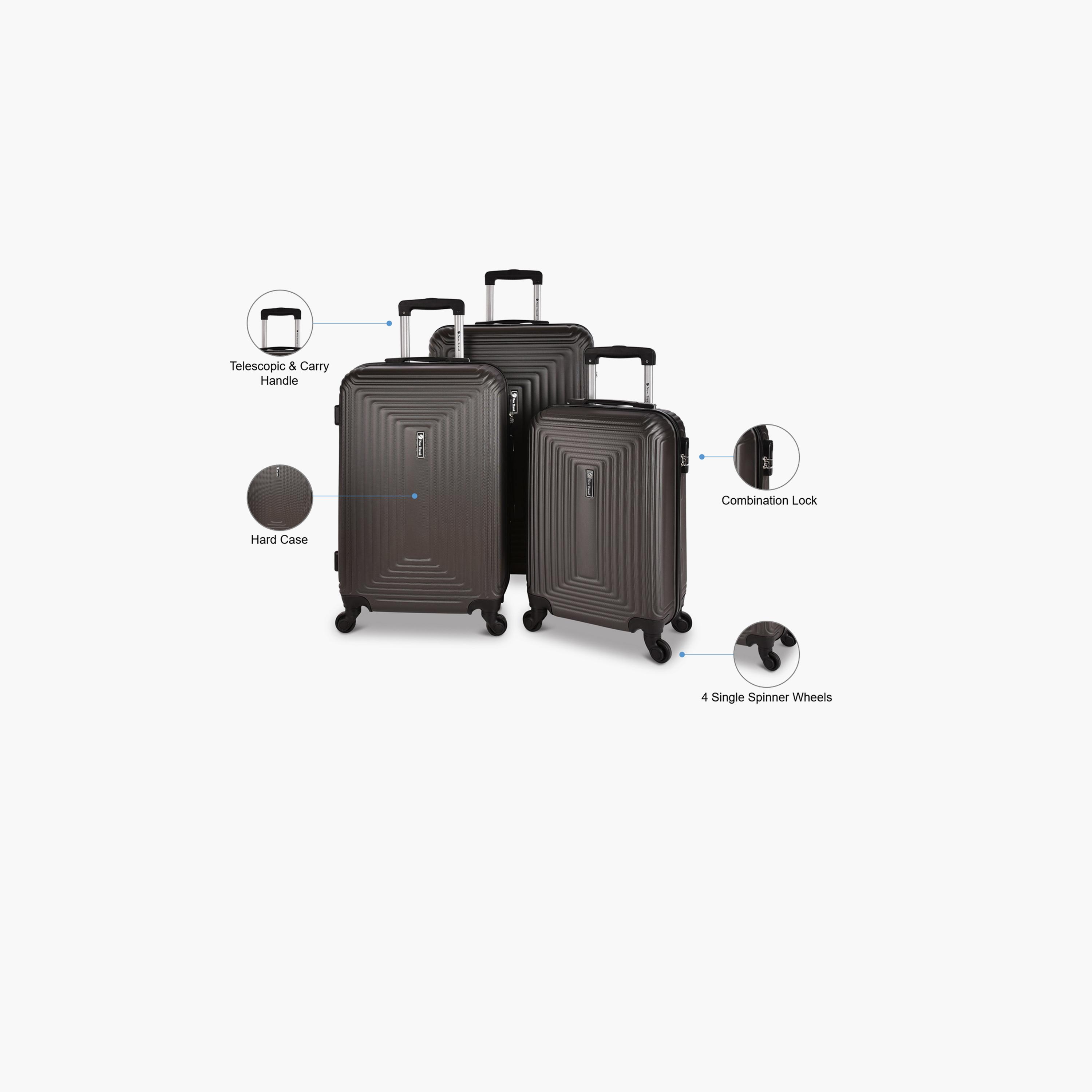 طقم 3 شنط سفر بأربع عجلات دوارة وجوانب صلبة من مادة ABS مزودة بقفل مركب-travel-luggagesandbags-luggage-image-2