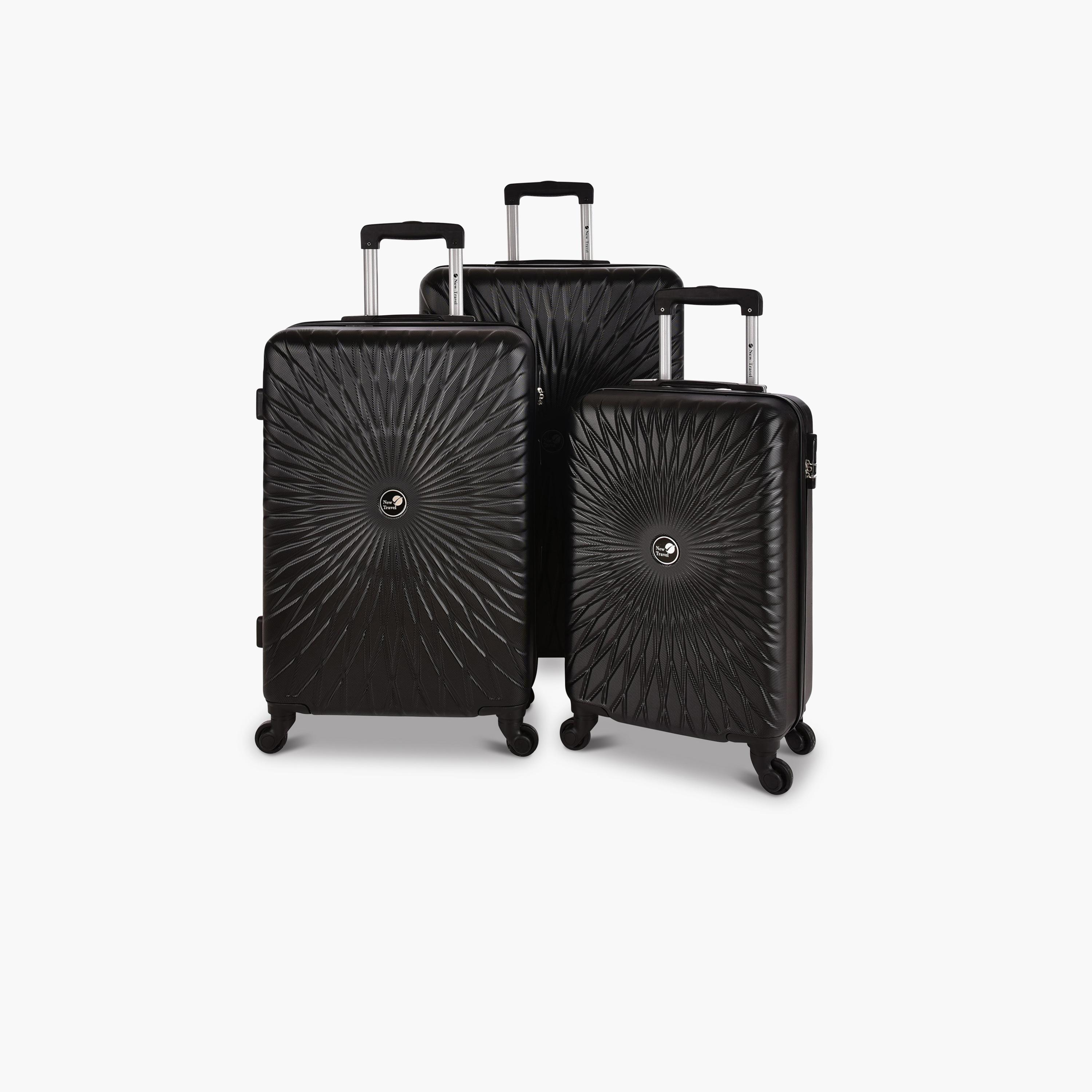 New Travel Set of 3 ABS Hard Sided 4-Wheeler Spinner Trolley Bag with Combination Lock-travel-luggagesandbags-luggage-image-1