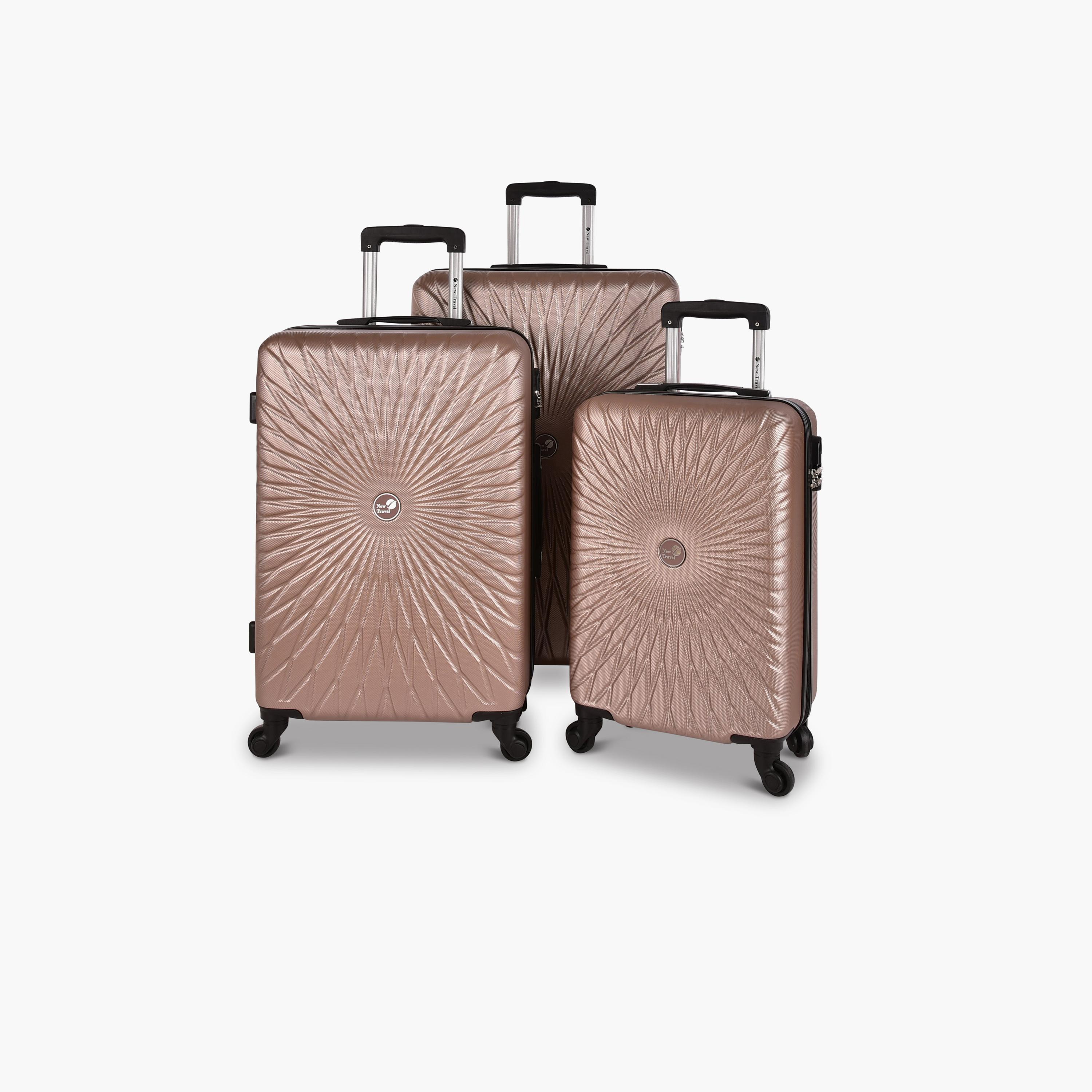 طقم 3 شنط سفر بأربع عجلات دوارة وجوانب صلبة من مادة ABS مزودة بقفل مركب-travel-luggagesandbags-luggage-image-1