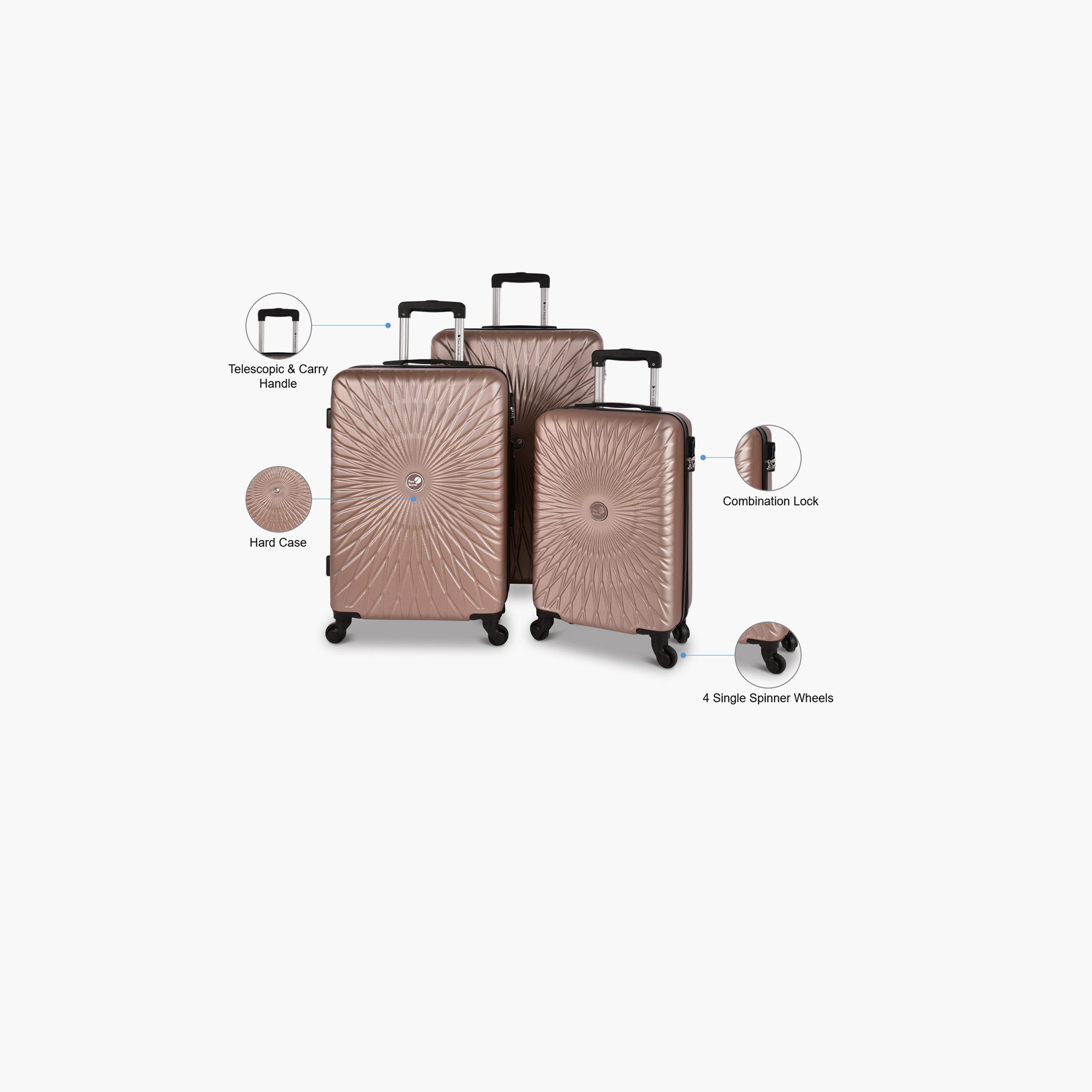 طقم 3 شنط سفر بأربع عجلات دوارة وجوانب صلبة من مادة ABS مزودة بقفل مركب-travel-luggagesandbags-luggage-image-2