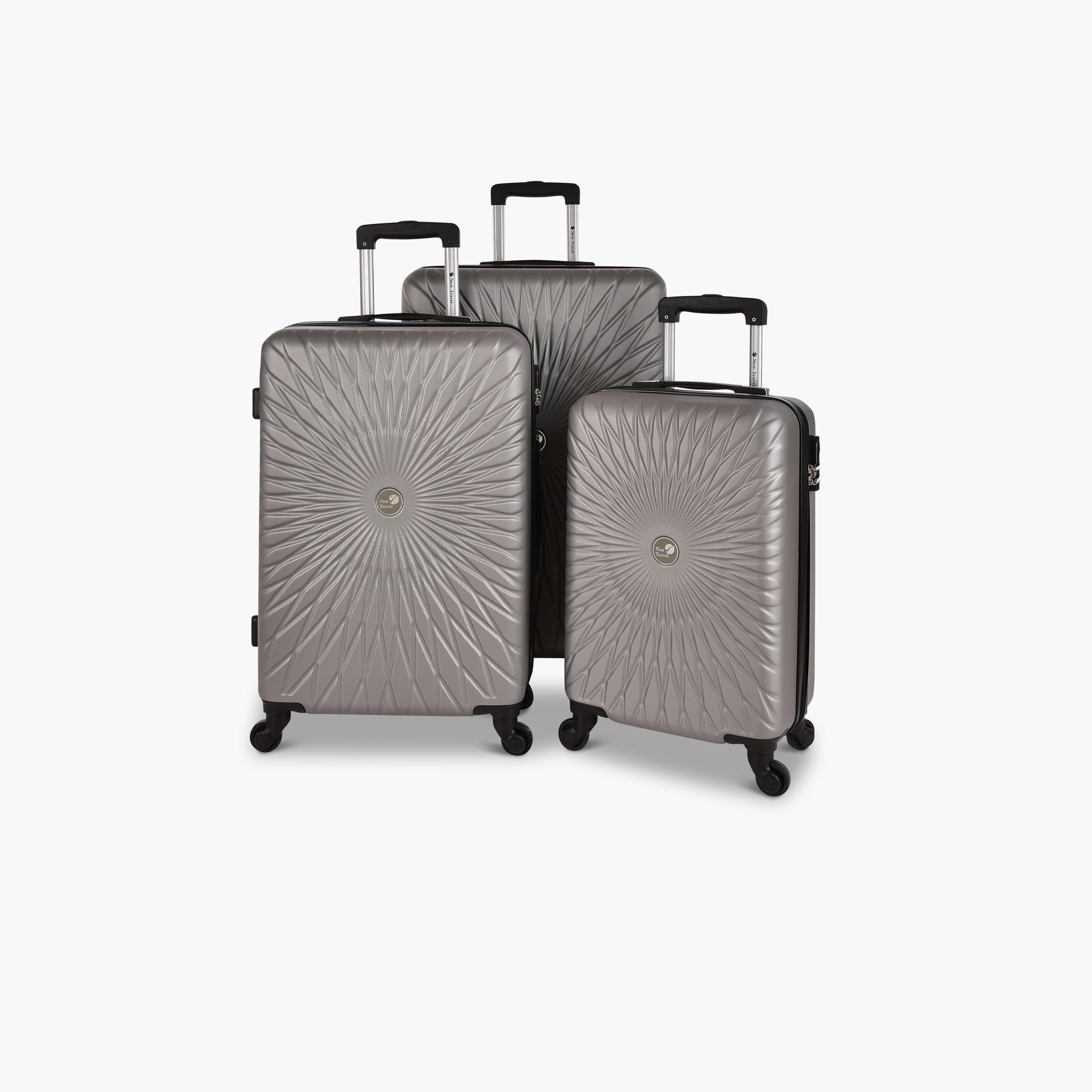 New Travel Set of 3 ABS Hard Sided 4-Wheeler Spinner Trolley Bag with Combination Lock-travel-luggagesandbags-luggage-image-1
