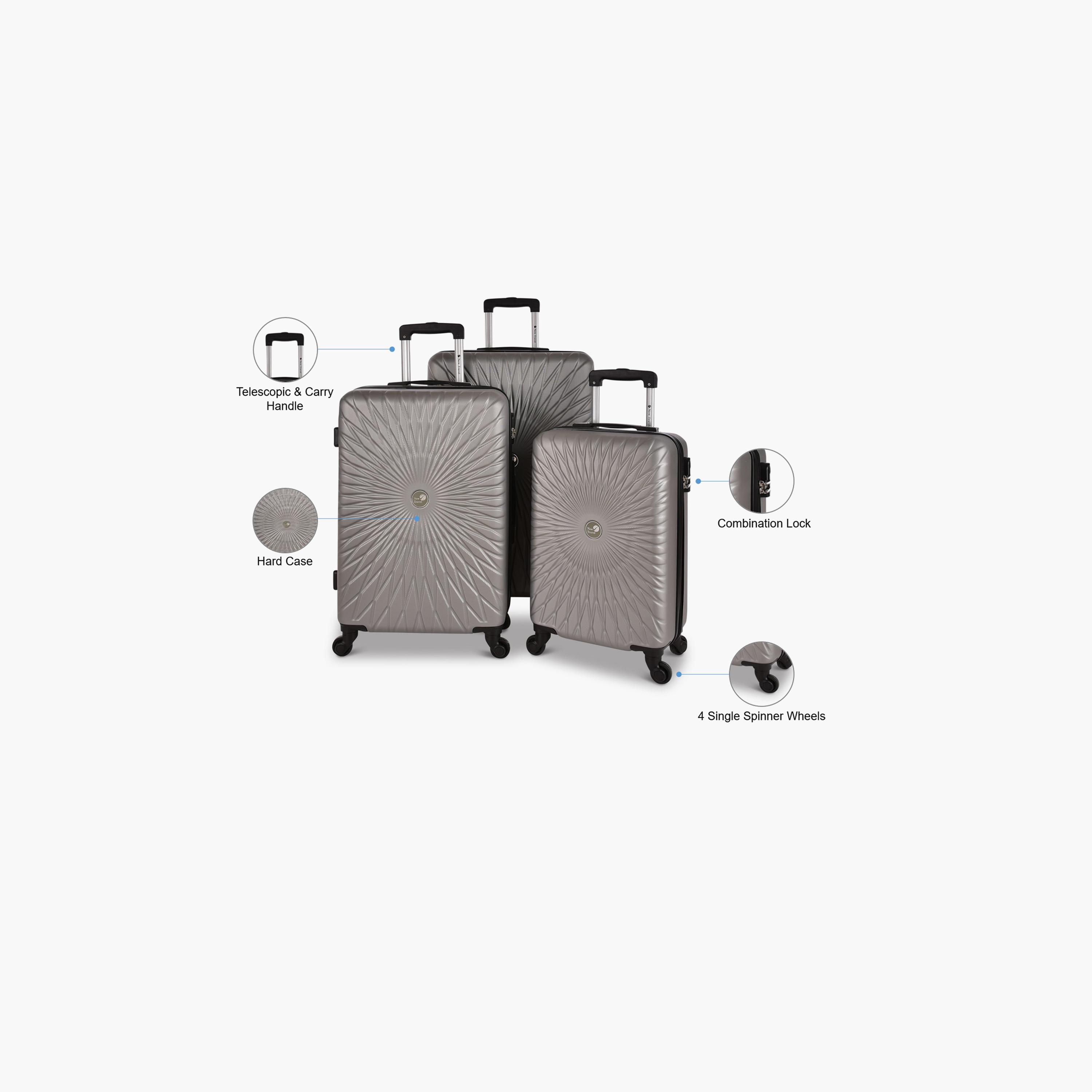 New Travel Set of 3 ABS Hard Sided 4-Wheeler Spinner Trolley Bag with Combination Lock-travel-luggagesandbags-luggage-image-2