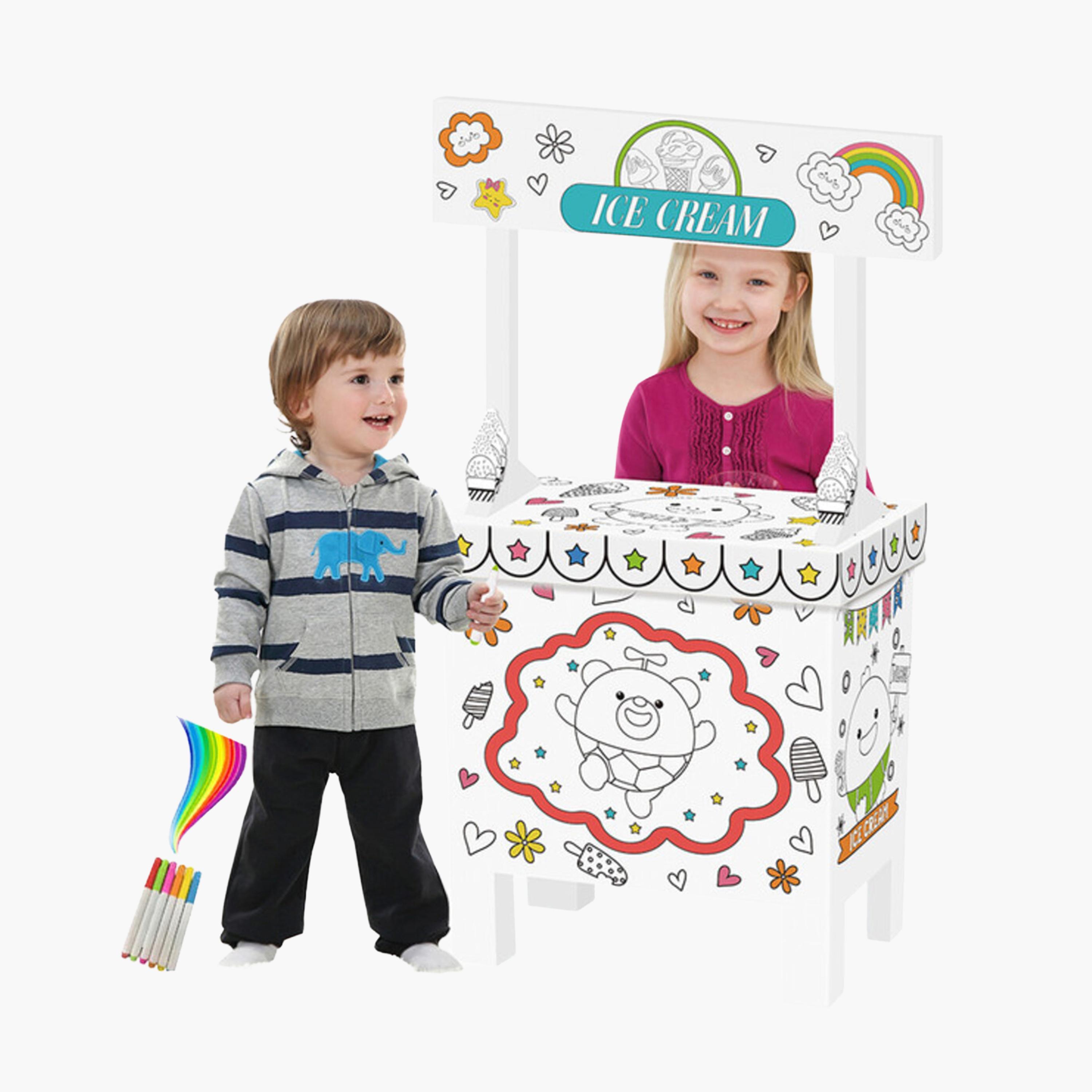 Eazy Kids DIY Doodle Ice Cream Stand Colouring Kit