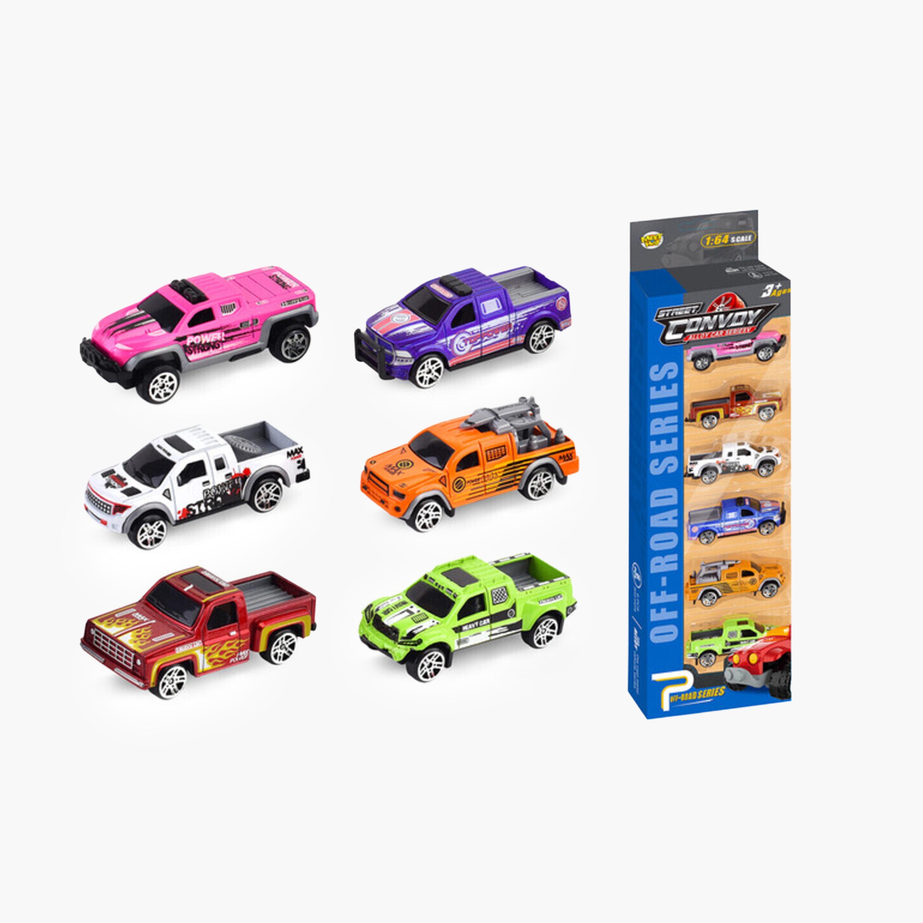 Little Story 6-Piece Alloy Sliding Pickup Toy Truck Set