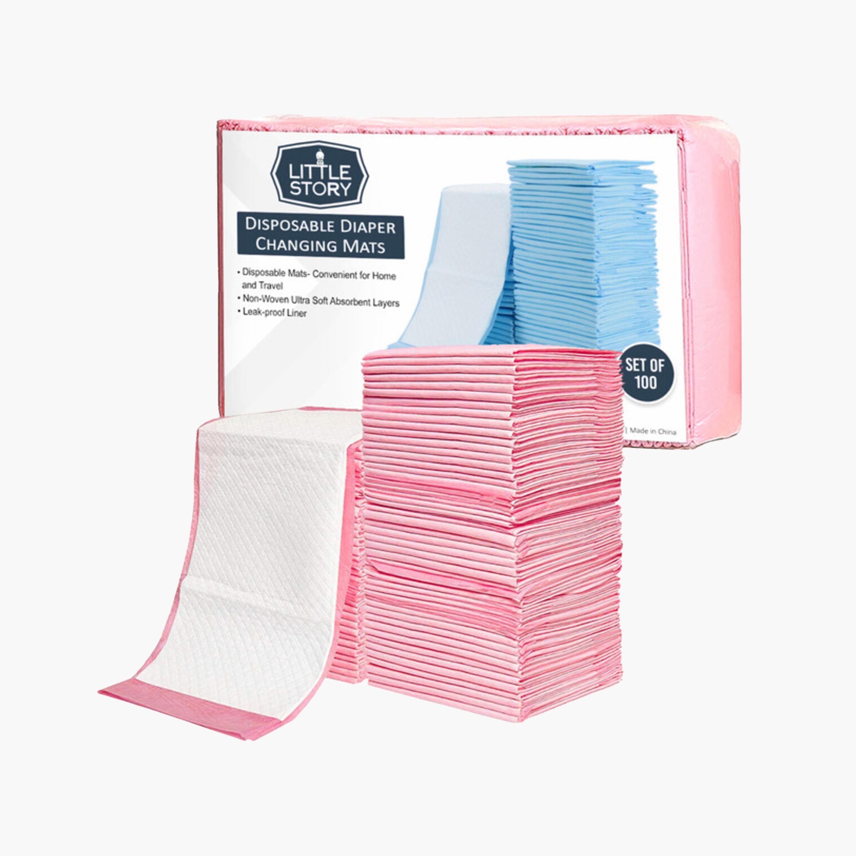 Little Story 100-Piece Disposable Diaper Changing Mat Set