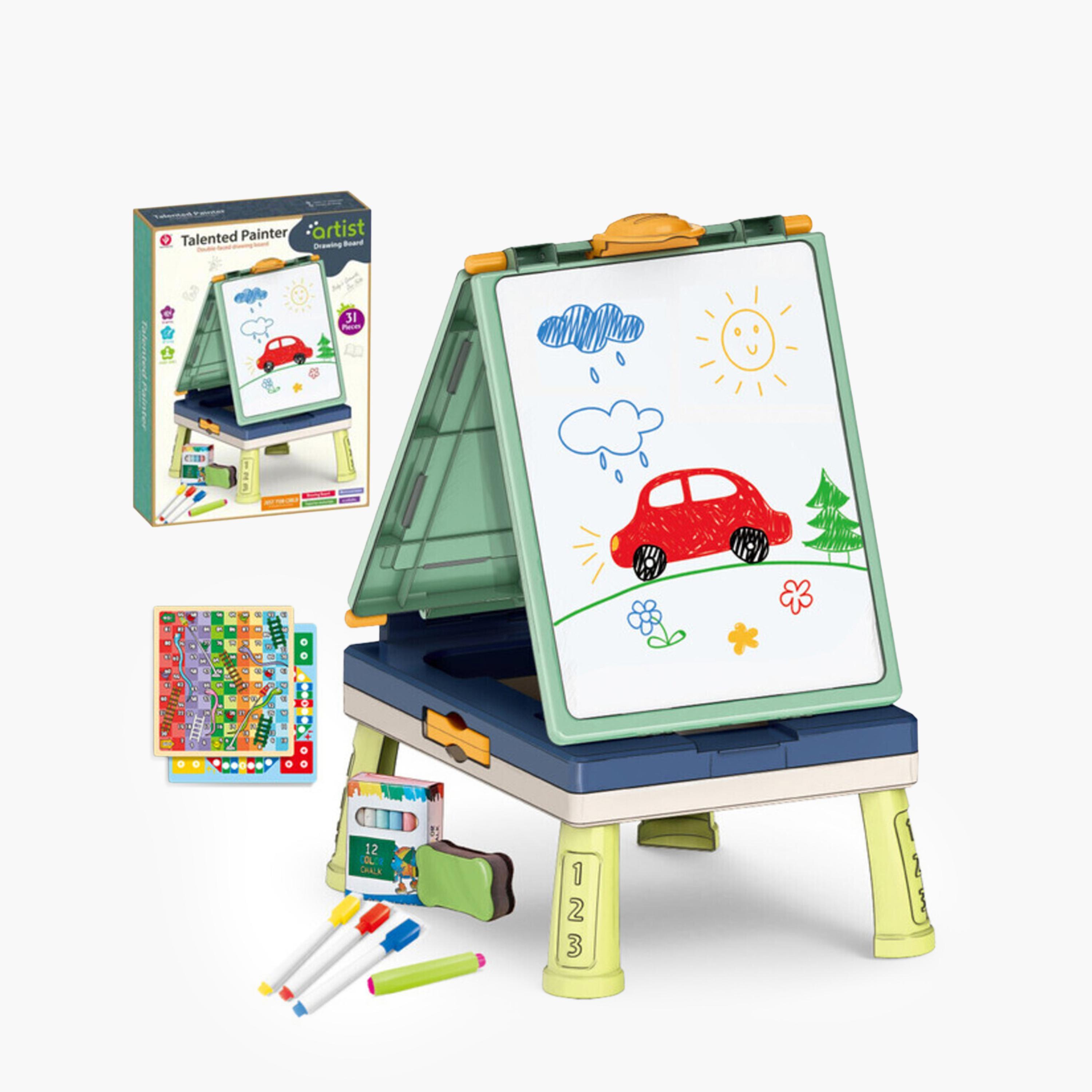 Little Story Artist Dual-Sided Drawing Board Set with Board Game