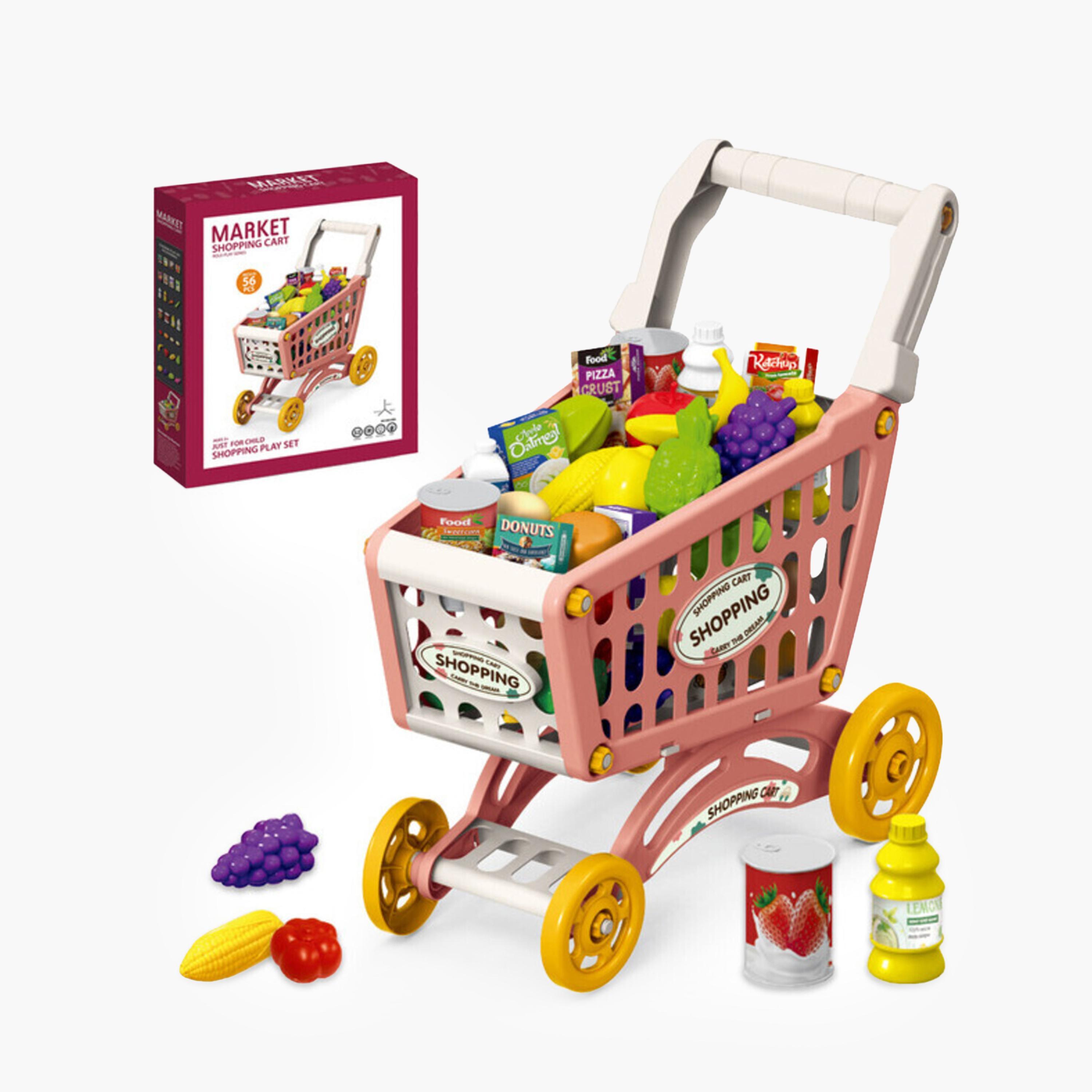 Little Story 56-Piece Market Shopping Cart Toy Playset