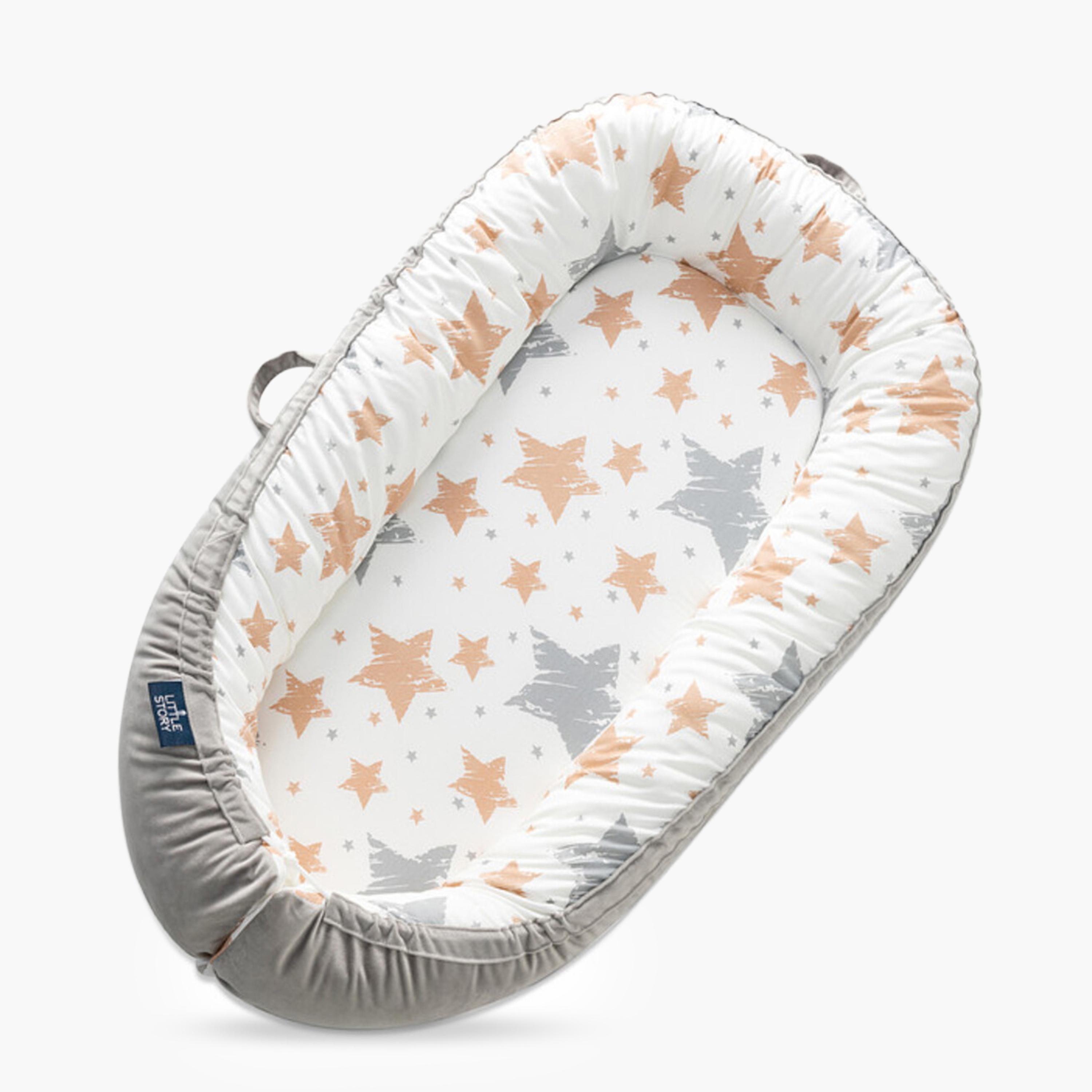 Little Story Fiberfill Newborn Lounger Bed - Galaxy Grey