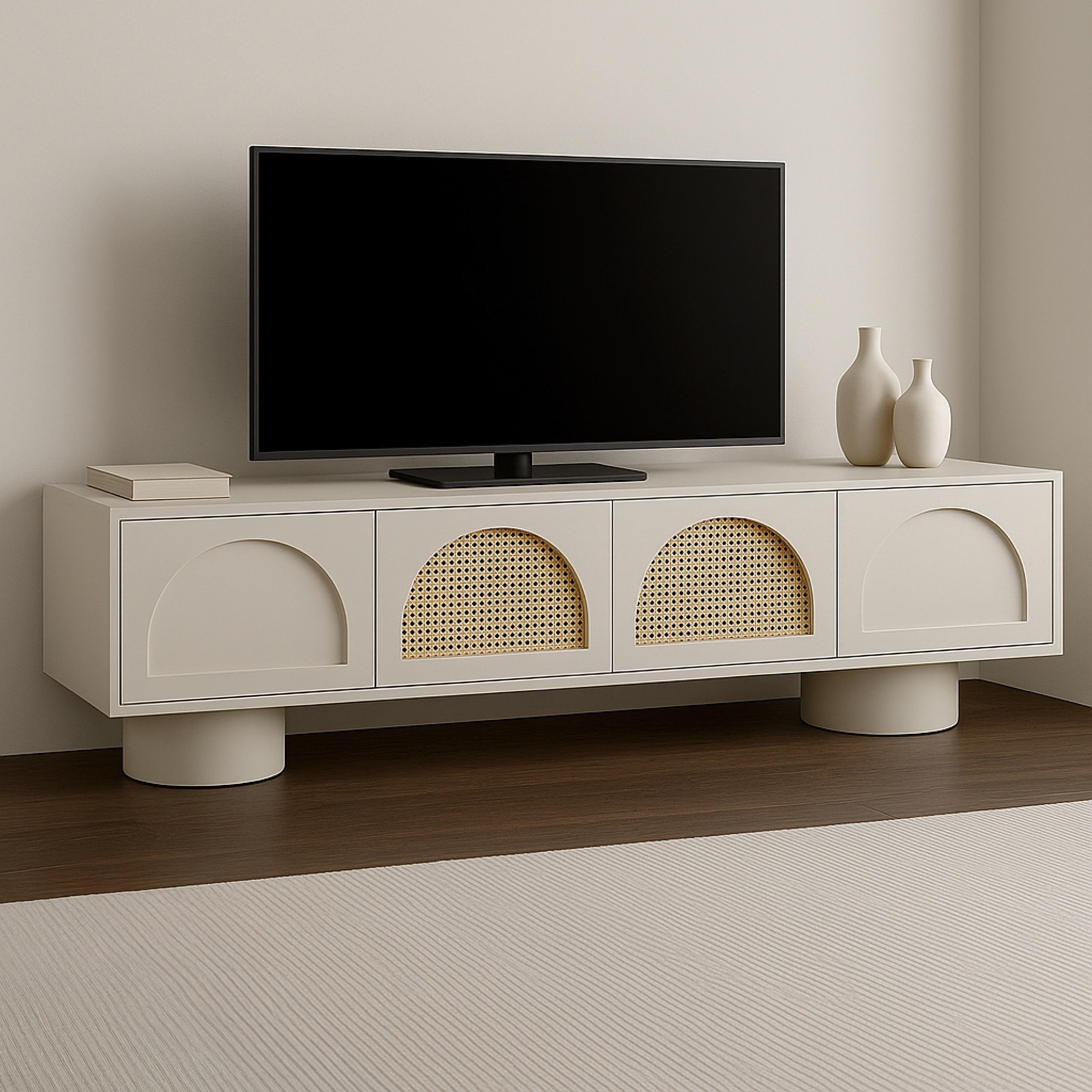 Studio Obliq Duo Arc Cane TV Unit
