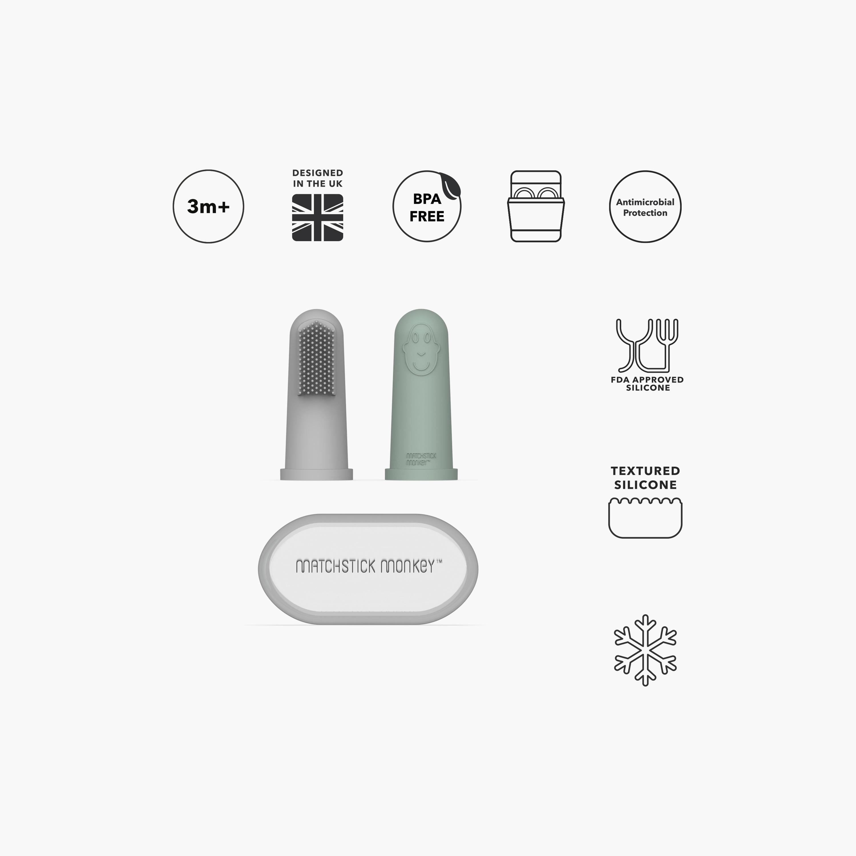 Matchstick Monkey 2-Piece BPA-Free Toothbrush and Case Set - 3 Months+-baby-bathandcare-oralcare-teethanddentalcare-image-2
