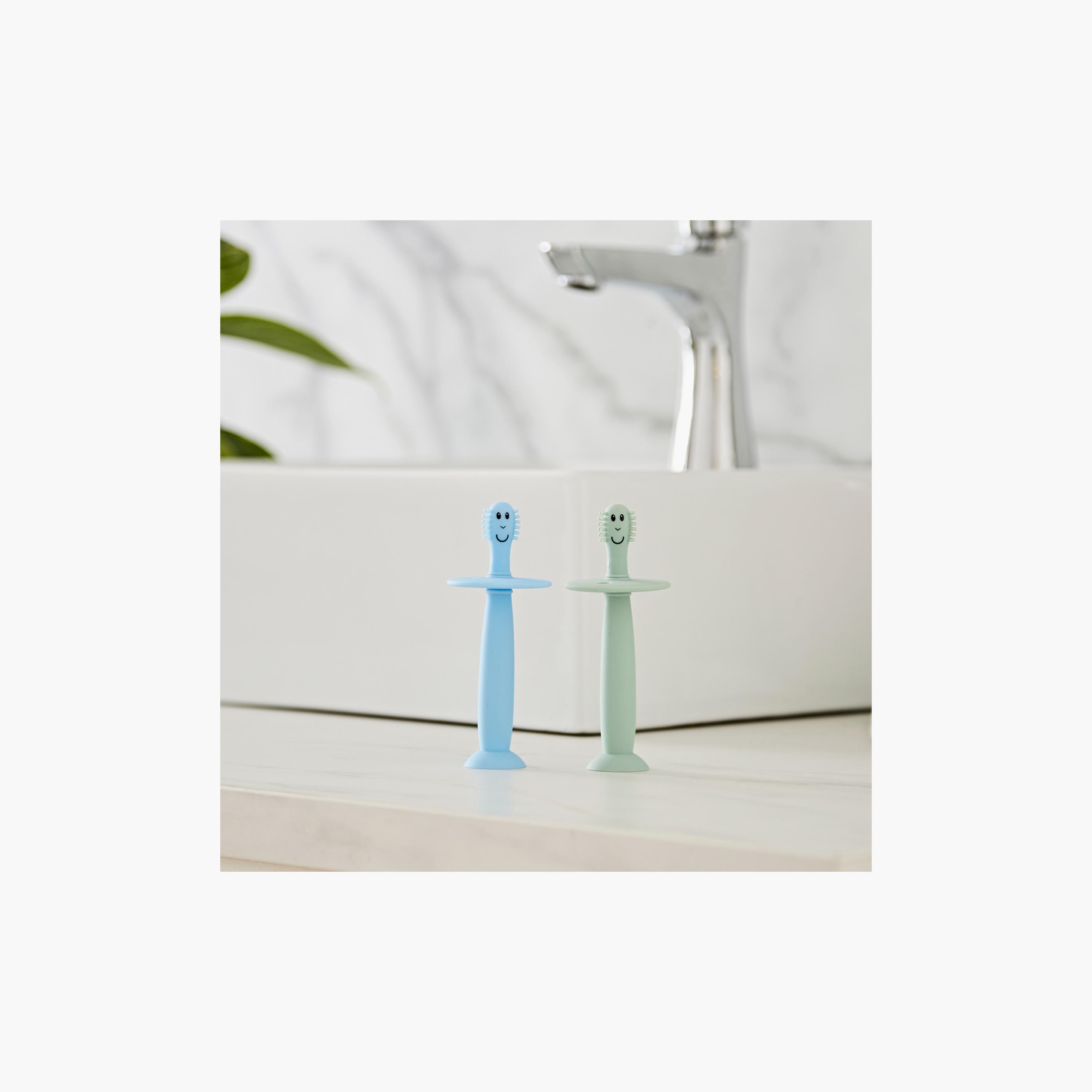 طقم فرشاة أسنان للتدريب قطعتان مع سدادة من ماتشستيك مونكي - 3 أشهر+ - أسد وزرافة-baby-bathandcare-oralcare-teethanddentalcare-image-5