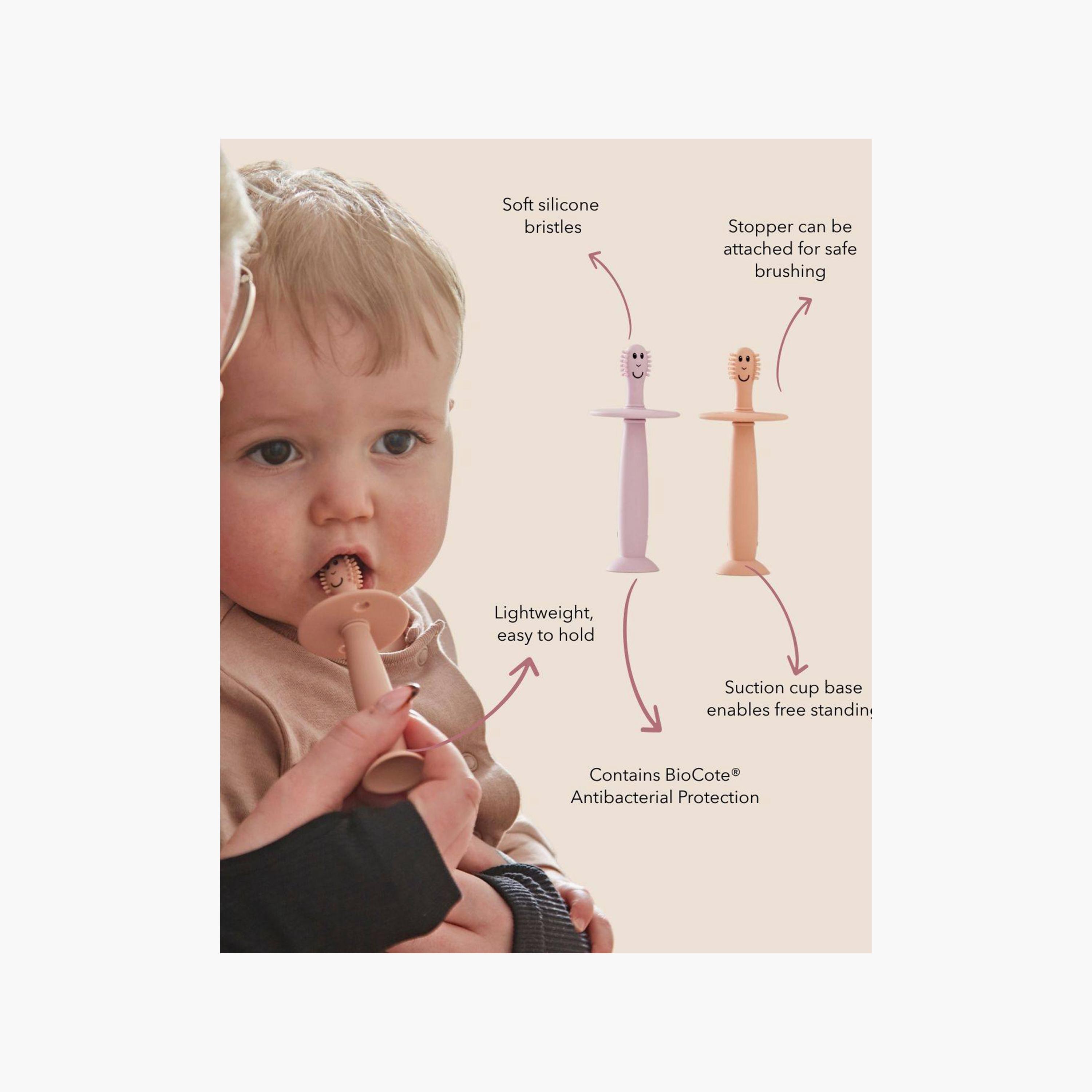 طقم فرشاة أسنان للتدريب قطعتان مع سدادة من ماتشستيك مونكي - 3 أشهر+ - أسد وزرافة-baby-bathandcare-oralcare-teethanddentalcare-image-7