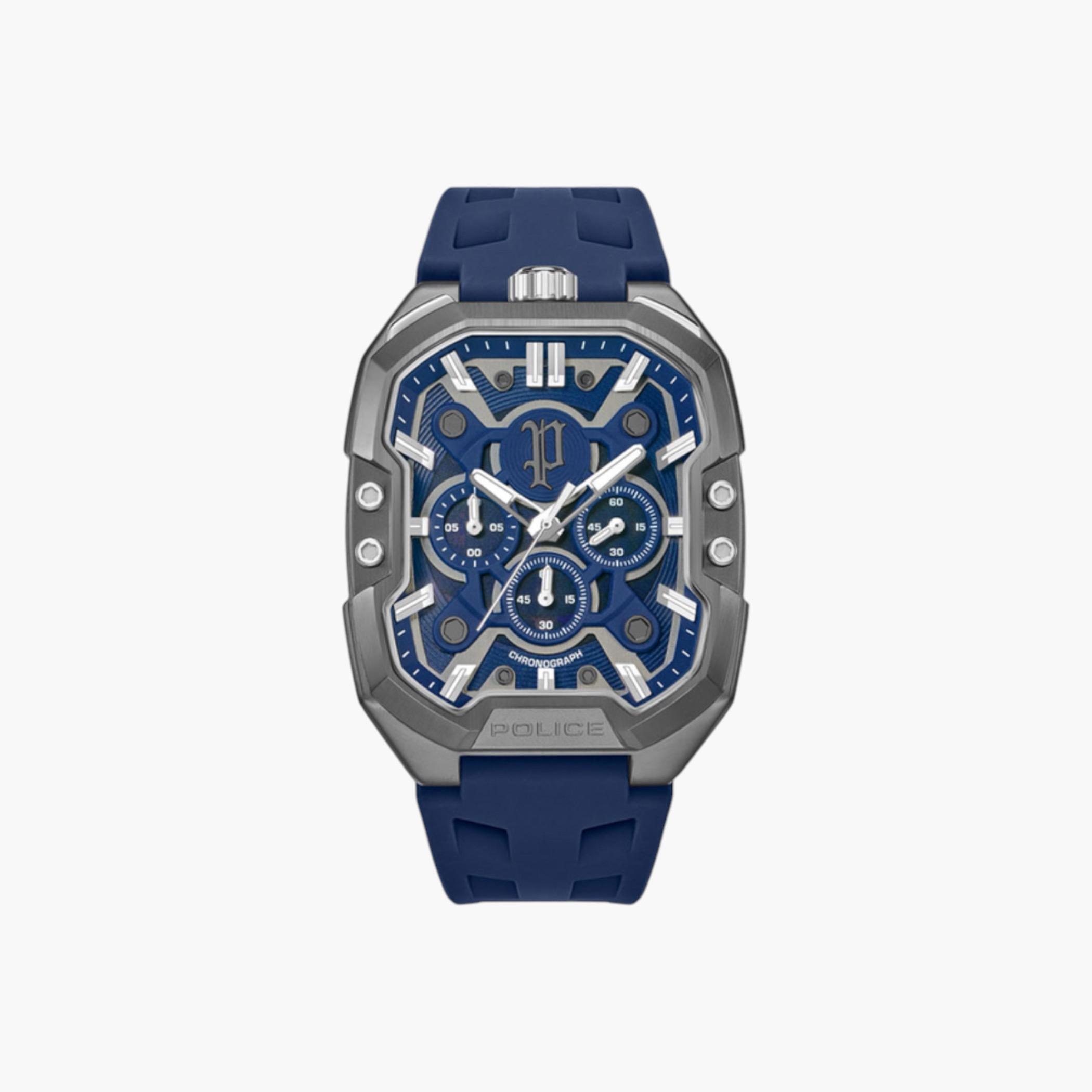 ساعة كرونوغراف رجالية سيليكون أزرق-men-watchesandjewellery-watches-image-1