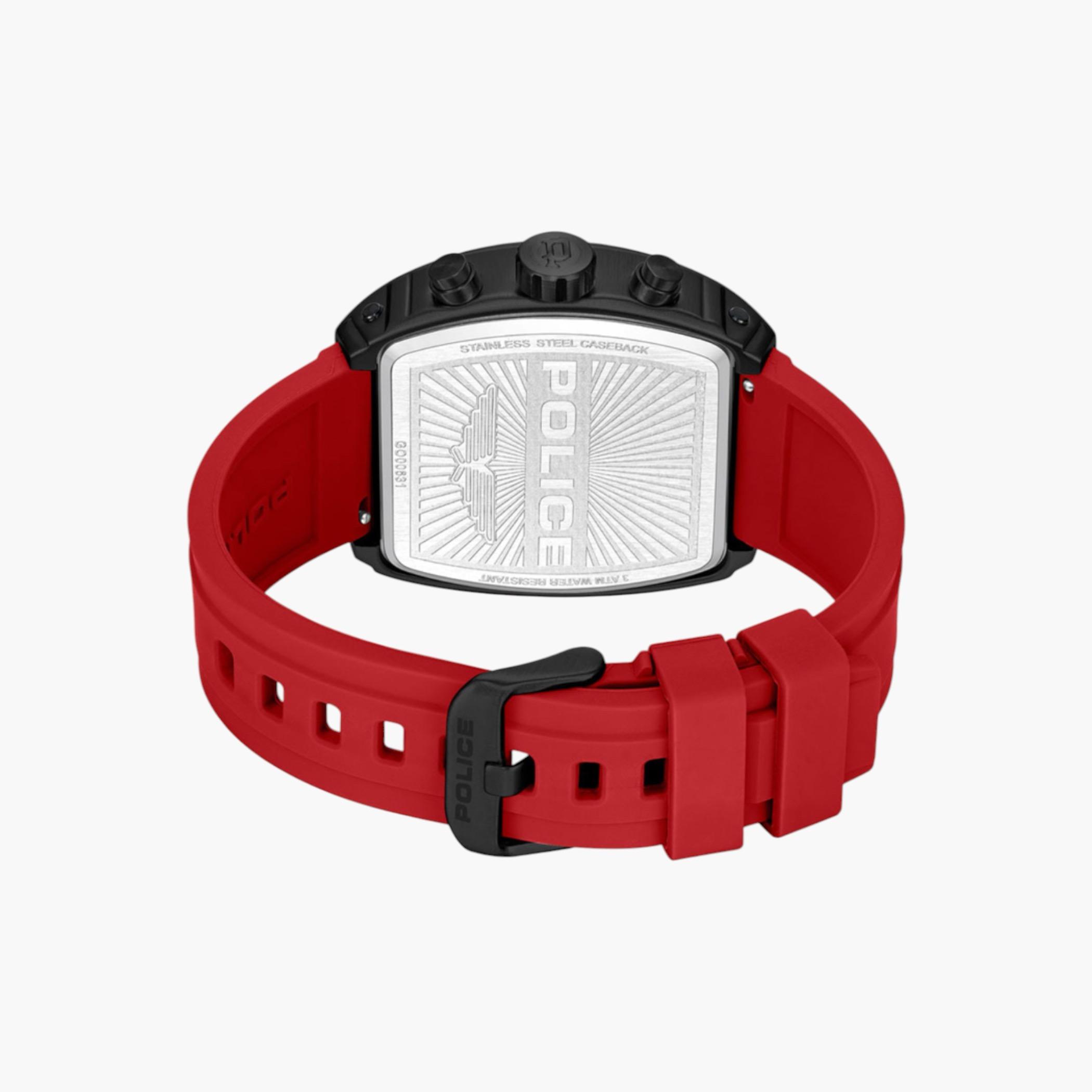 Black Chronograph Watch Red Silicone Strap-men-watchesandjewellery-watches-image-3