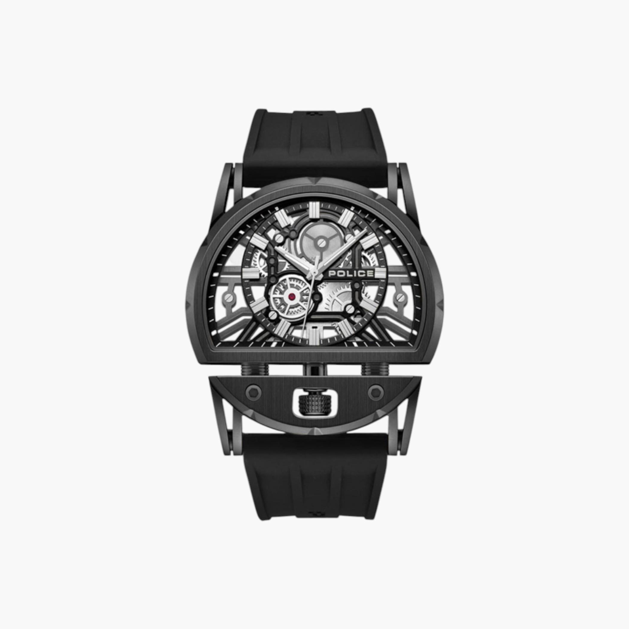 Skeleton Dial Men's Silicone Strap Watch-men-watchesandjewellery-watches-image-1