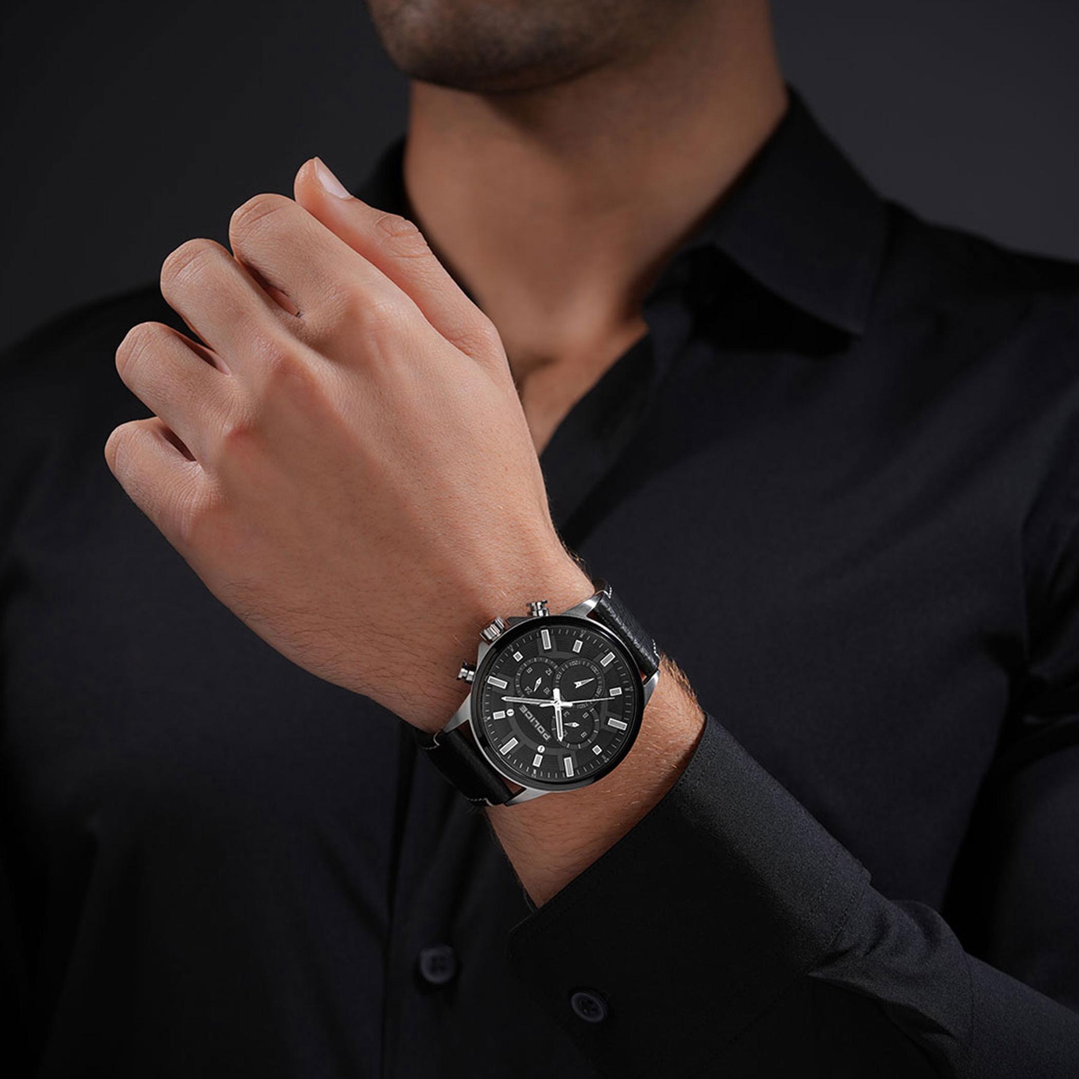 Men's Black Chronograph Leather Watch-men-watchesandjewellery-watches-image-4