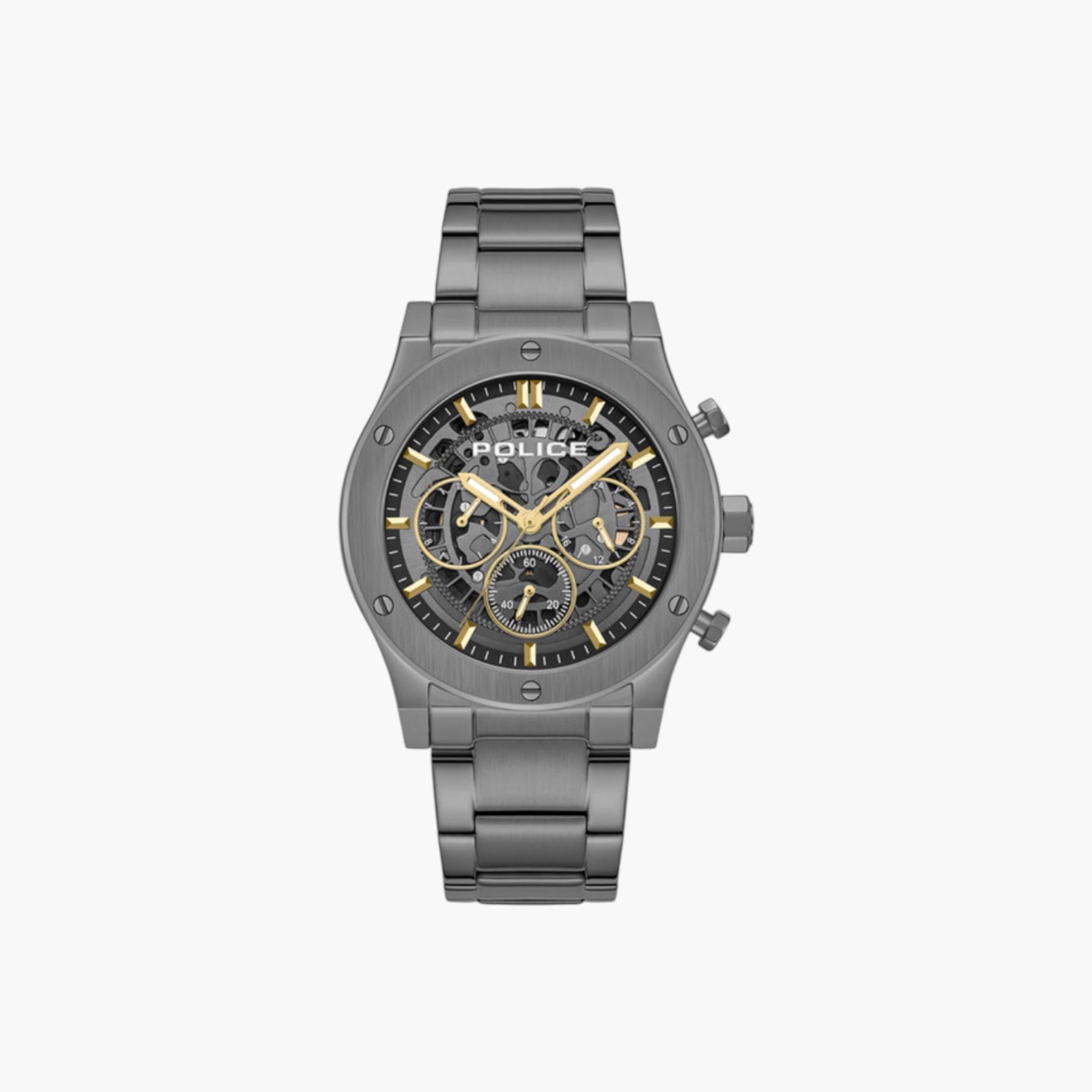 ساعة كرونوغراف ستانلس ستيل بلون رمادي-men-watchesandjewellery-watches-image-1