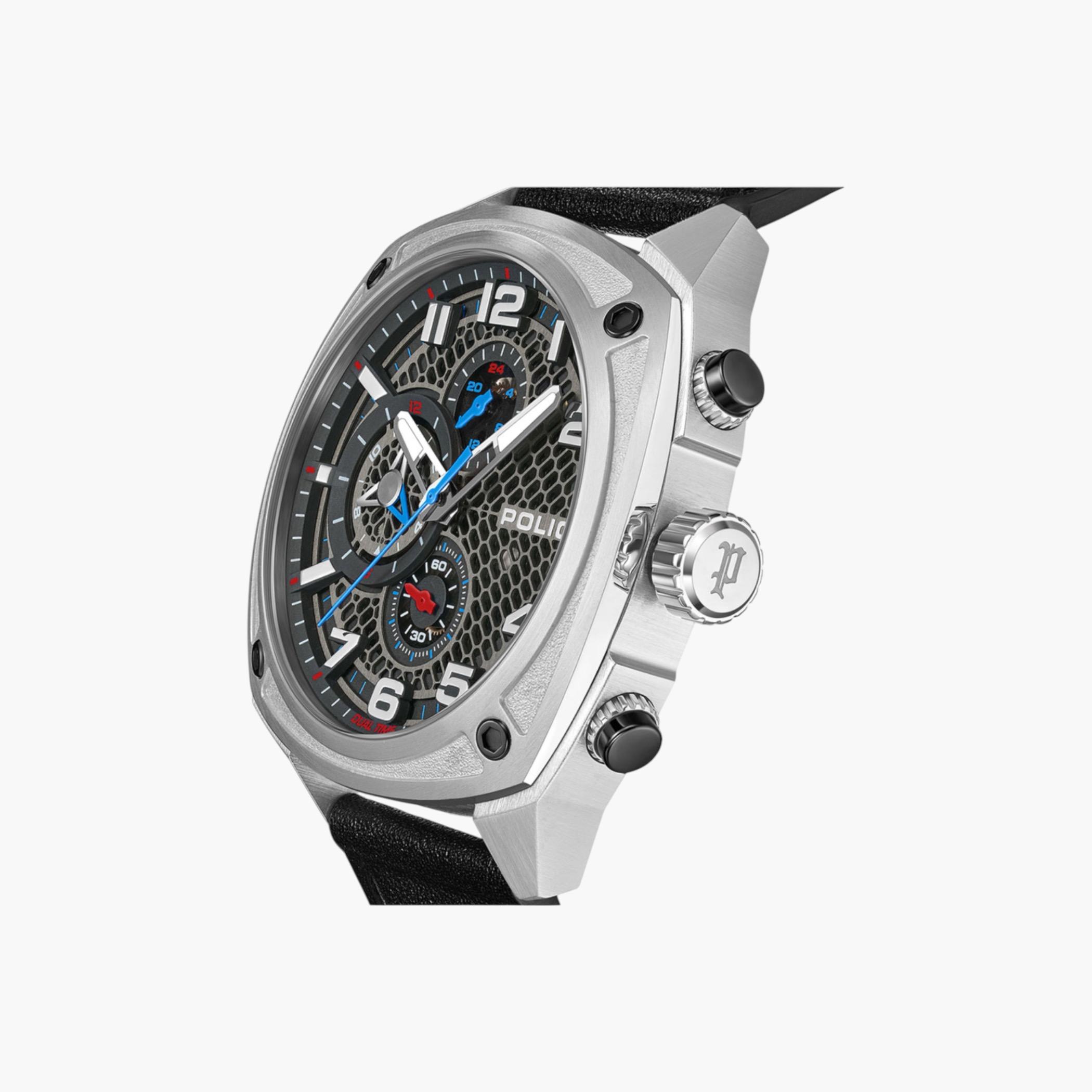 Gunmetal Multifunction Watch Black Red Straps-men-watchesandjewellery-watches-image-2