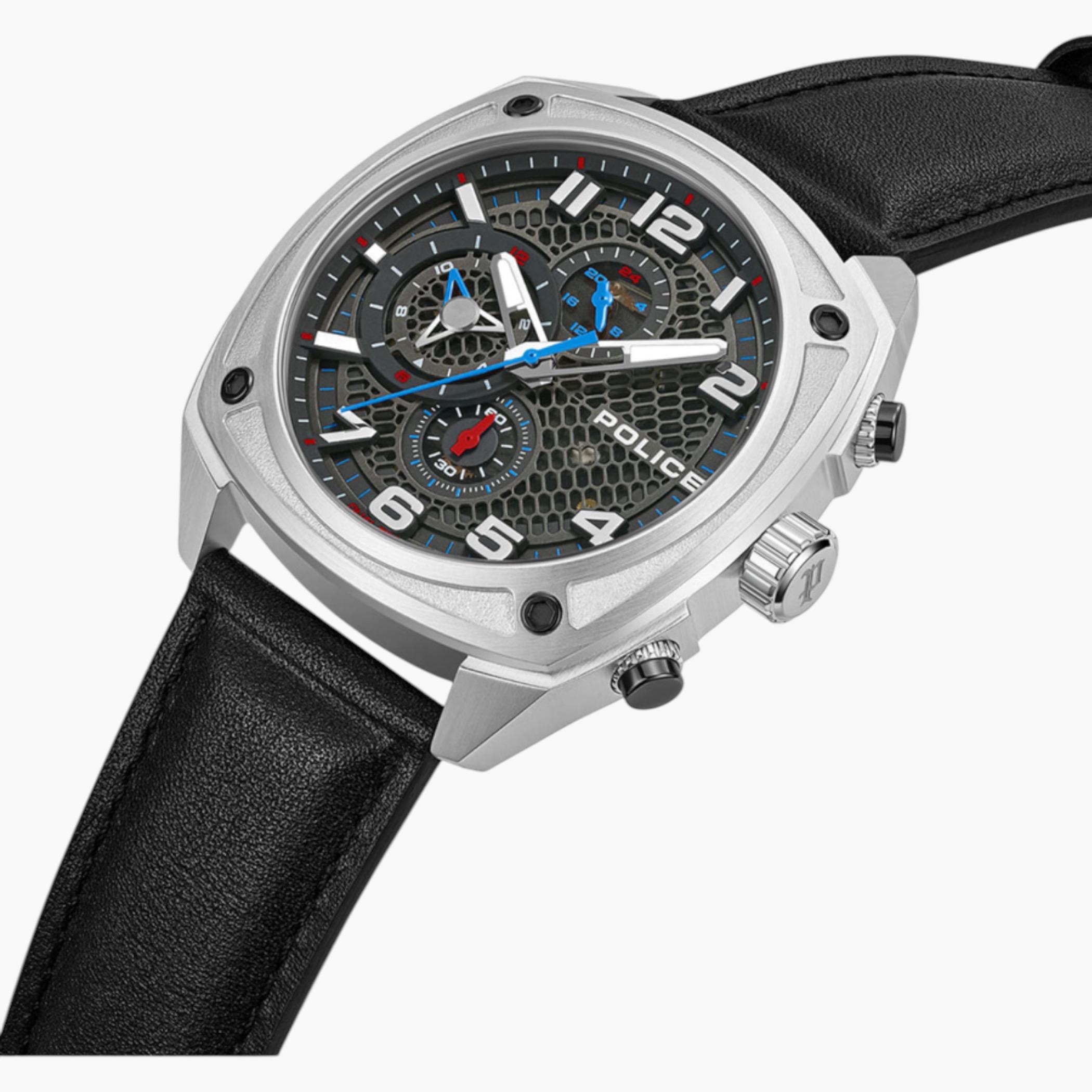 Gunmetal Multifunction Watch Black Red Straps-men-watchesandjewellery-watches-image-3