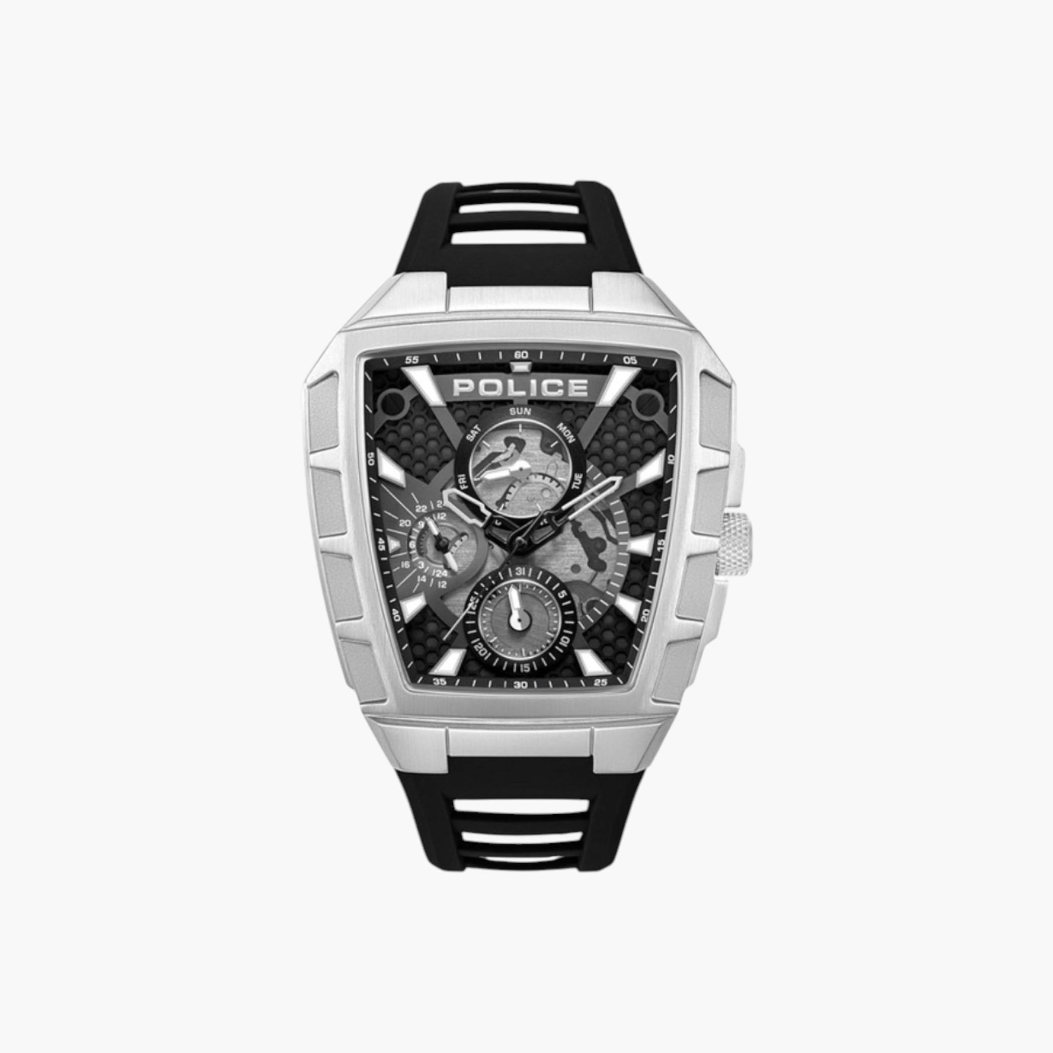Silver Tone Black Dial Multifunction Watch-men-watchesandjewellery-watches-image-1
