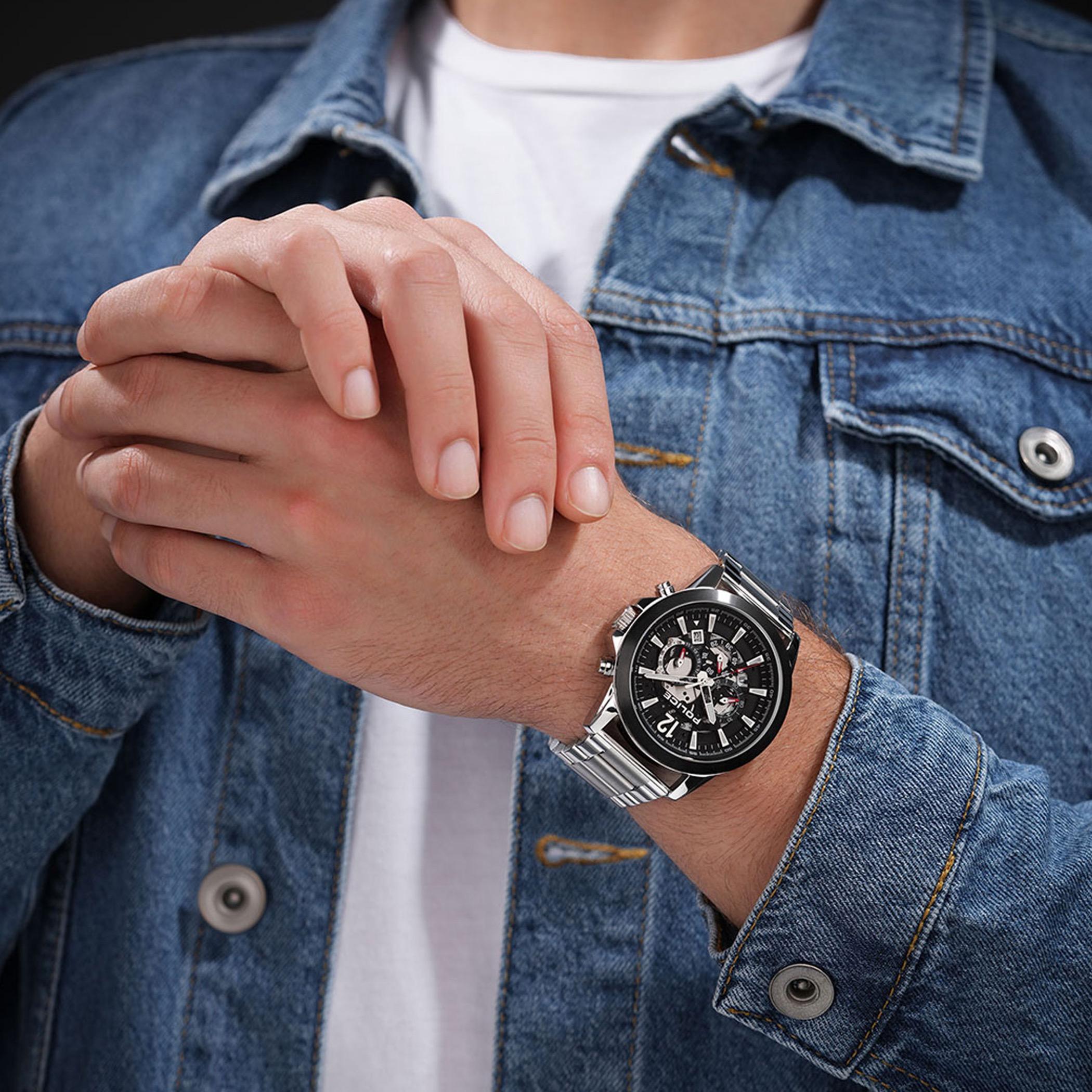 ساعة يد رجالية كرونوغراف بقرص أسود-men-watchesandjewellery-watches-image-4