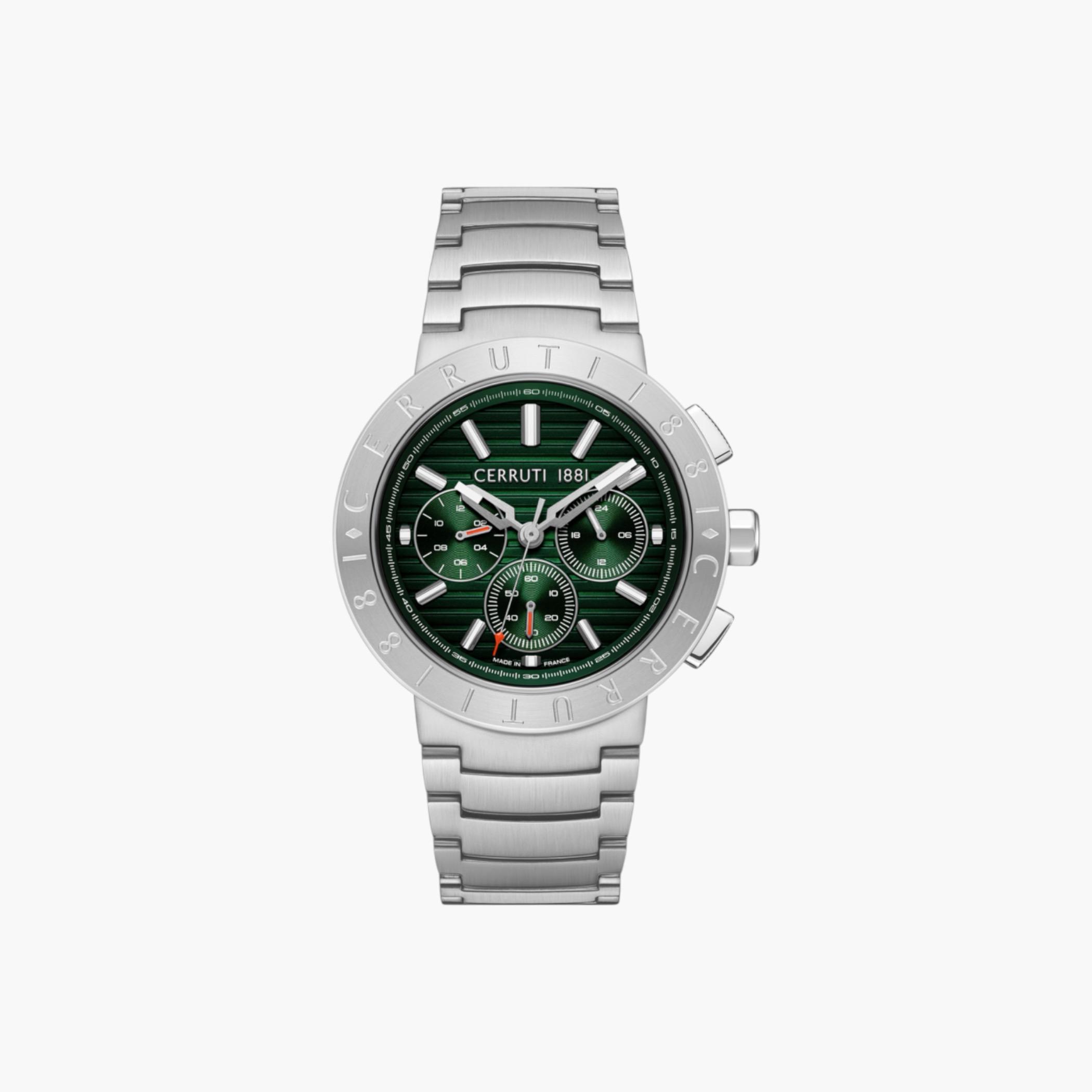 Green Dial Chronograph Stainless Steel Watch-men-watchesandjewellery-watches-image-1