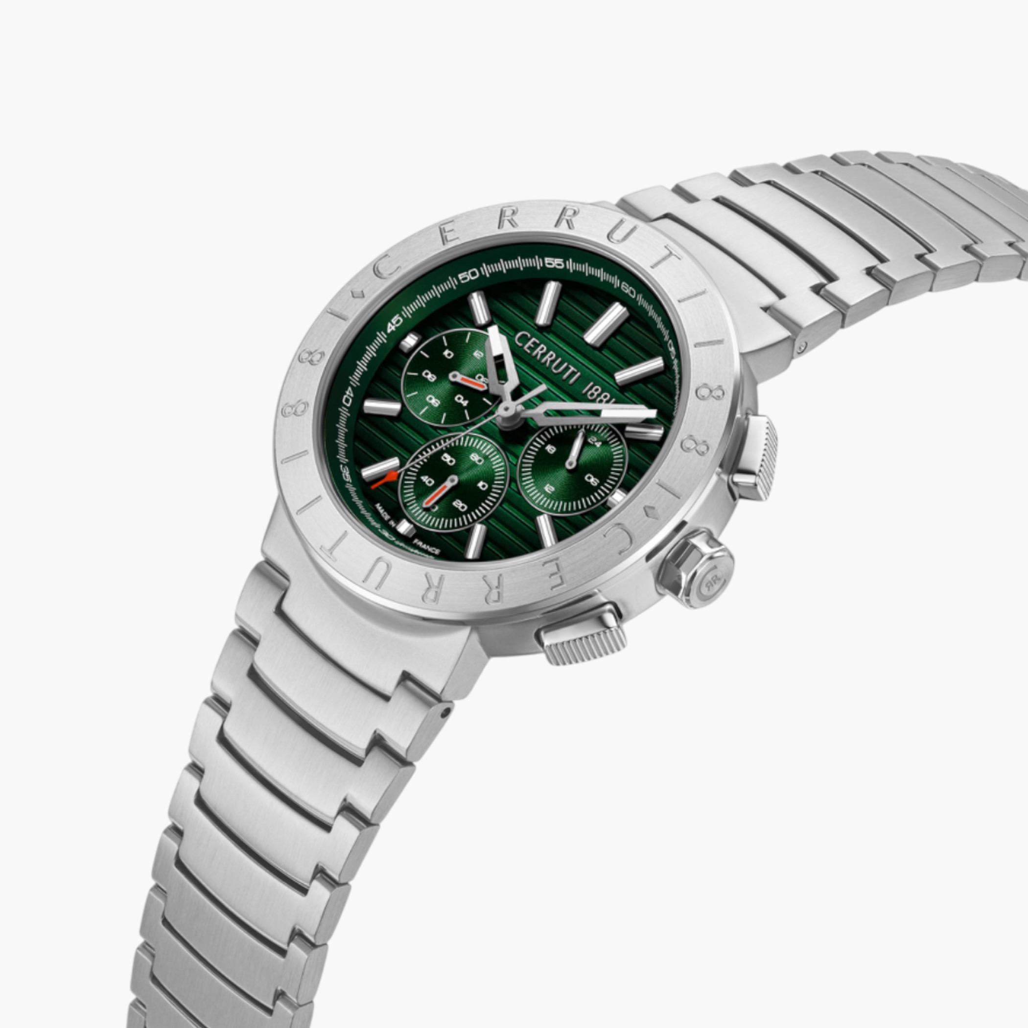 Green Dial Chronograph Stainless Steel Watch-men-watchesandjewellery-watches-image-2
