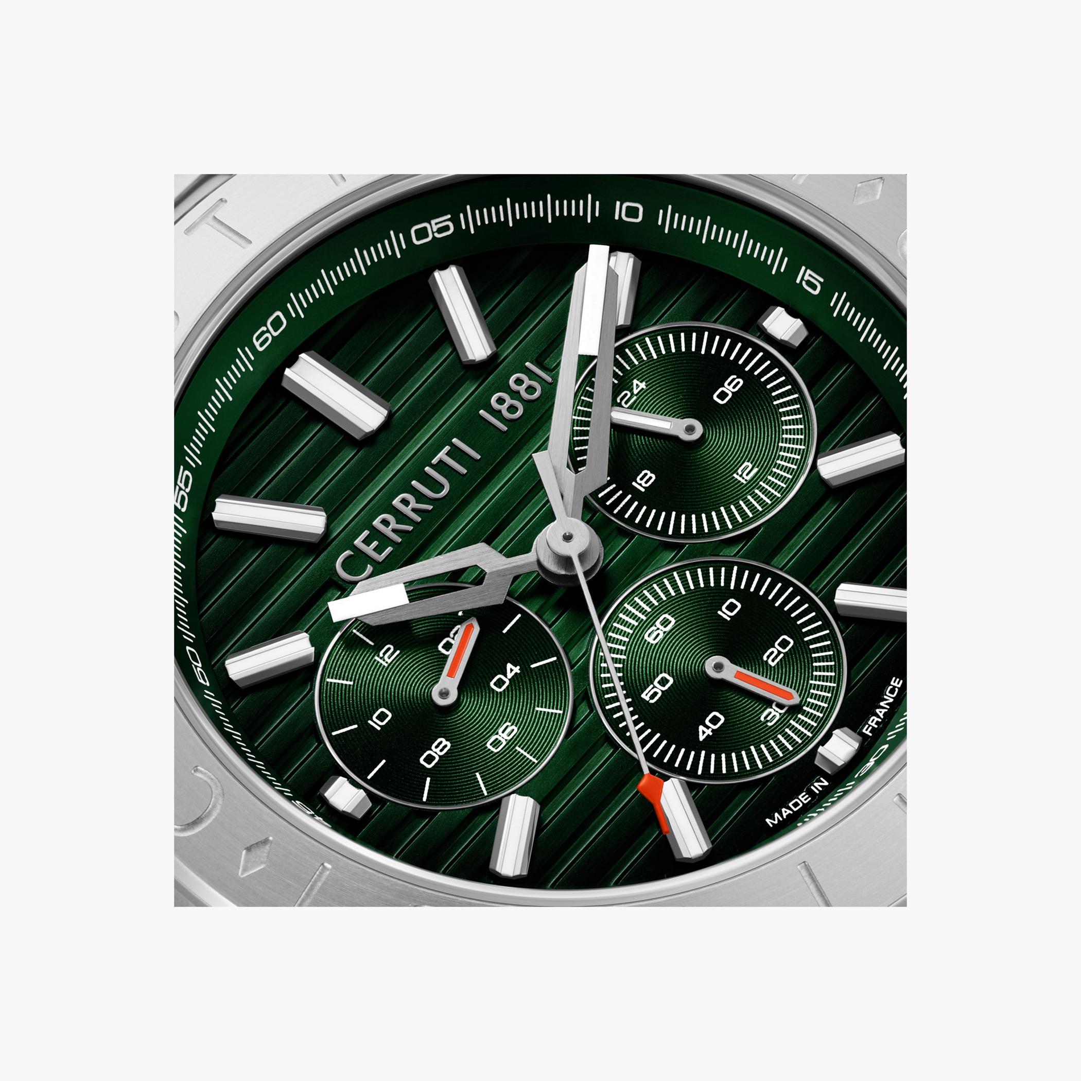 Green Dial Chronograph Stainless Steel Watch-men-watchesandjewellery-watches-image-4