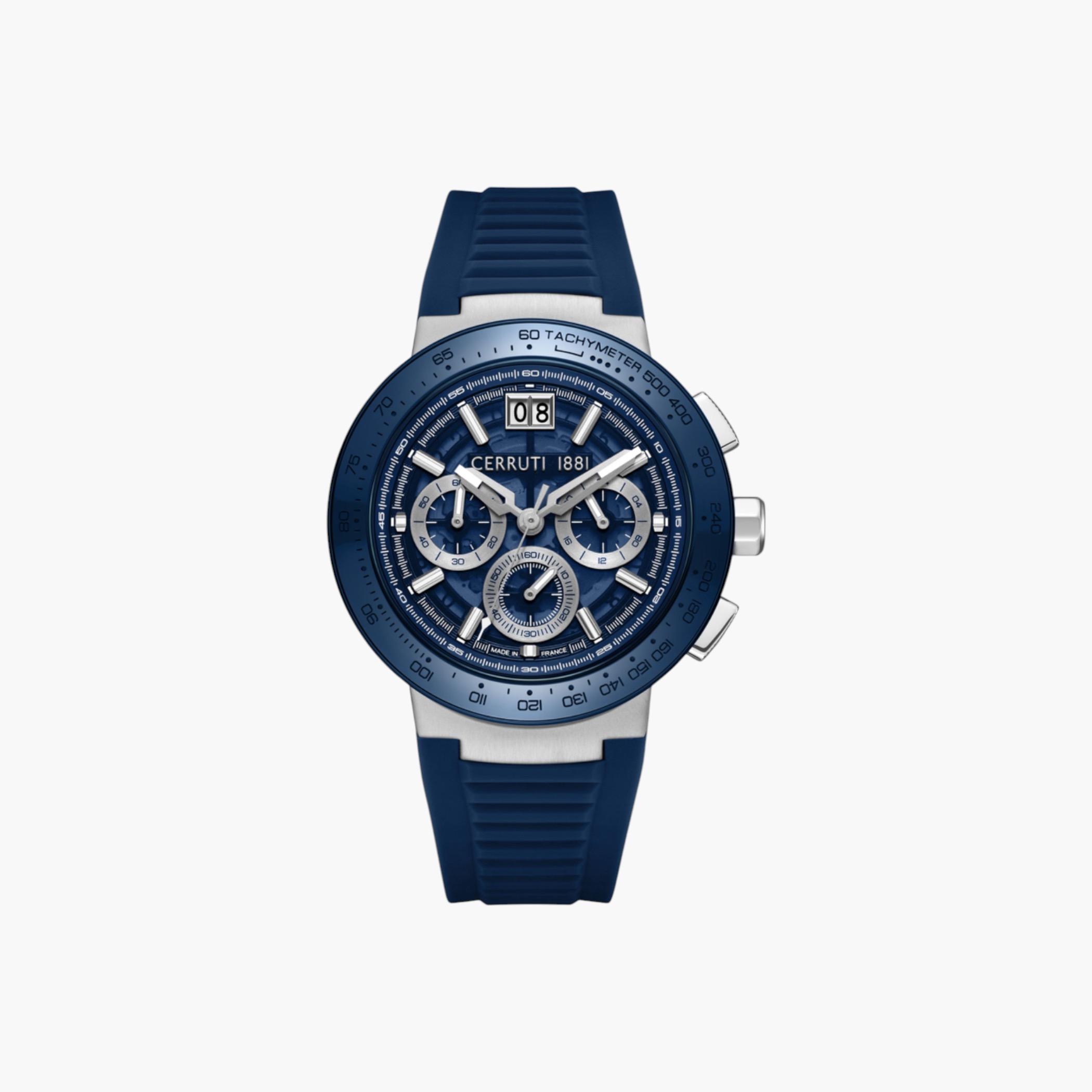 Blue Dial Silicone Strap Watch-men-watchesandjewellery-watches-image-1
