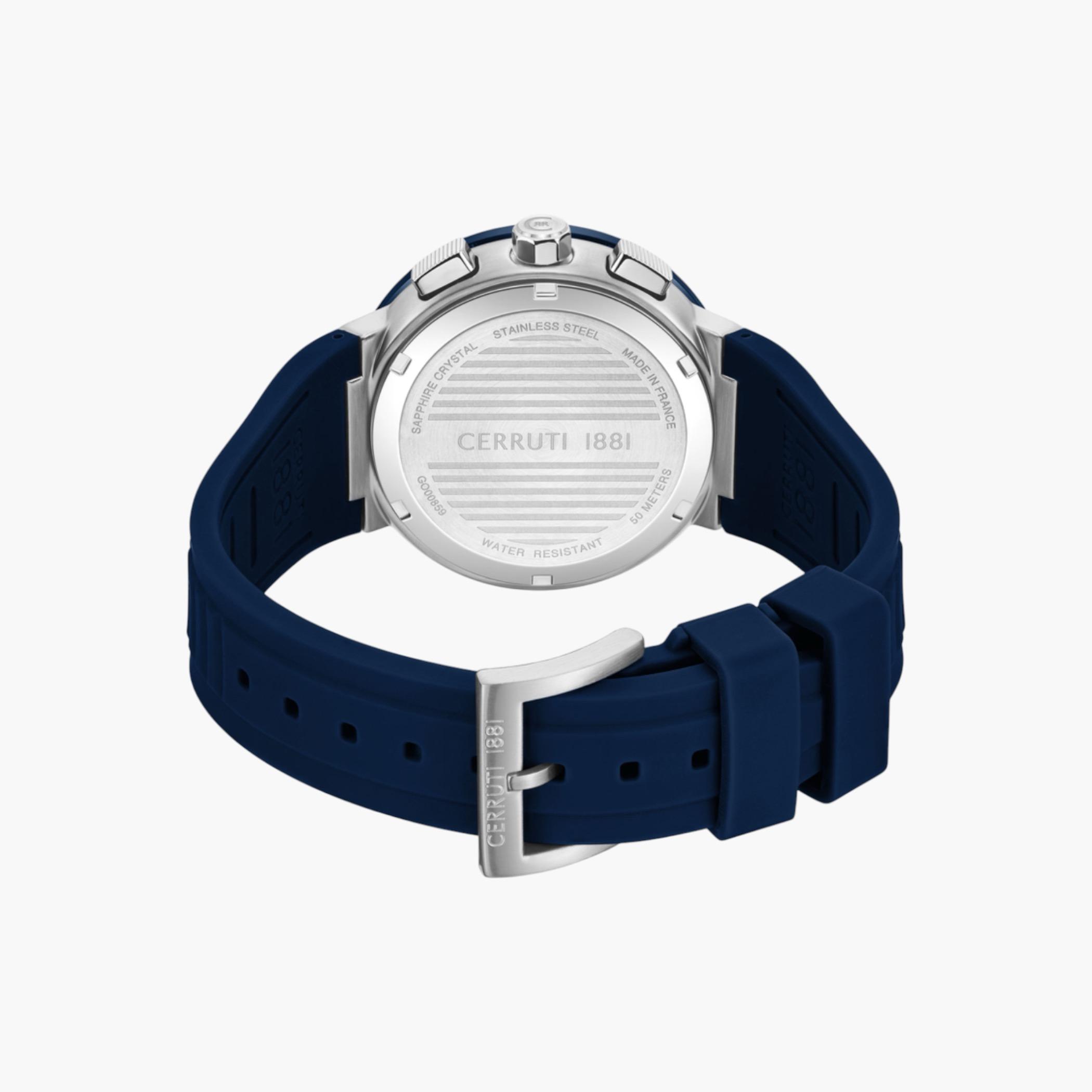 Blue Dial Silicone Strap Watch-men-watchesandjewellery-watches-image-3