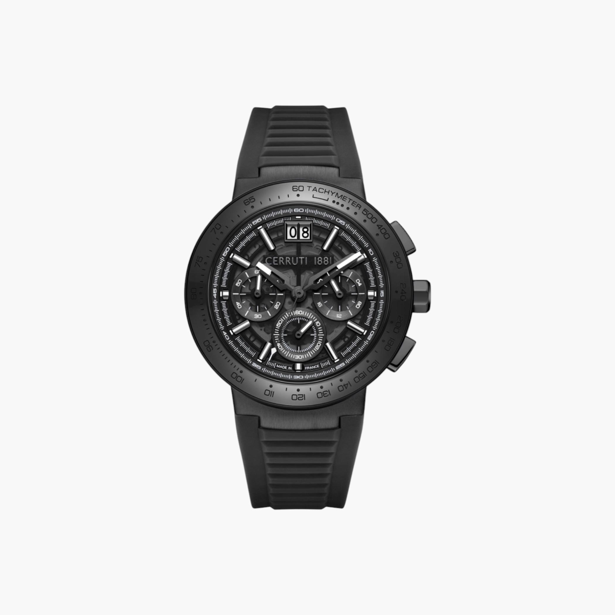 ساعة رجالية كرونوغراف بسوار سيليكون-men-watchesandjewellery-watches-image-1