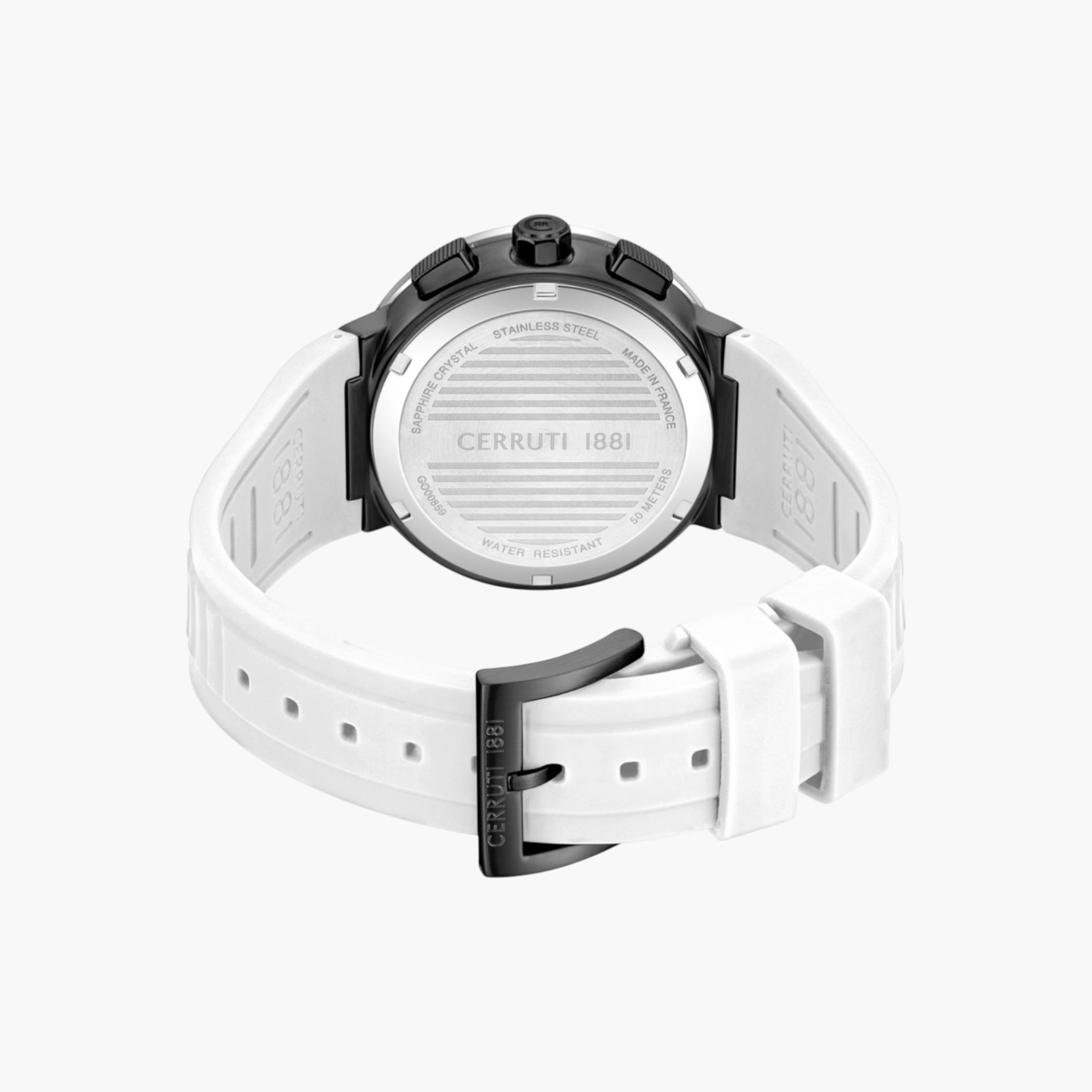 ساعة كرونوغراف بحزام سيليكون أبيض-men-watchesandjewellery-watches-image-3