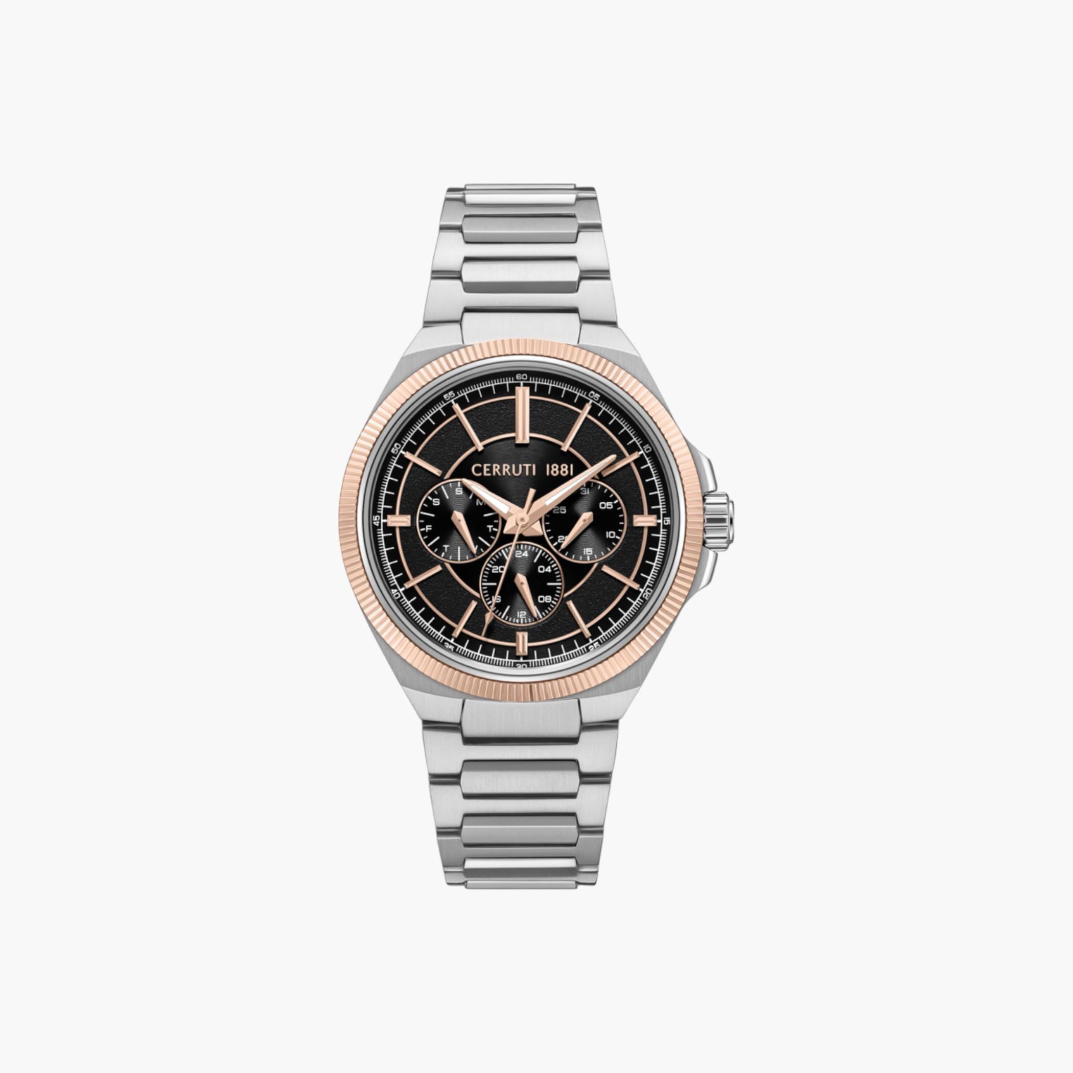 ساعة يد متعددة الوظائف، مينا أسود، ستانلس ستيل-men-watchesandjewellery-watches-image-1