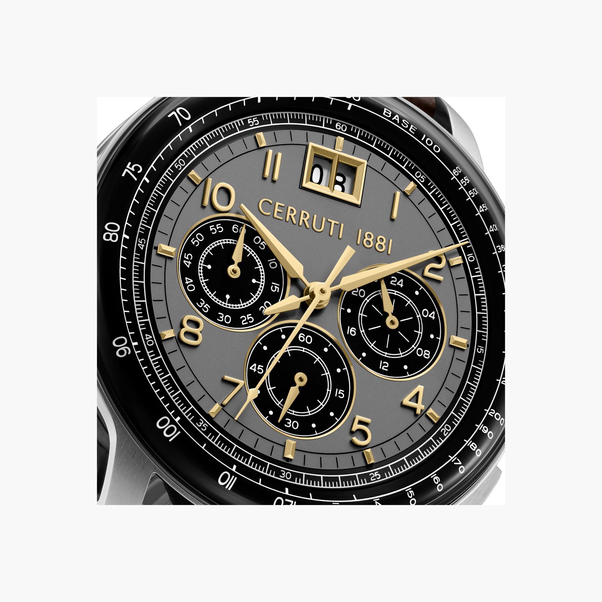 ساعة كرونوغراف رجالية جلد بني-men-watchesandjewellery-watches-image-4