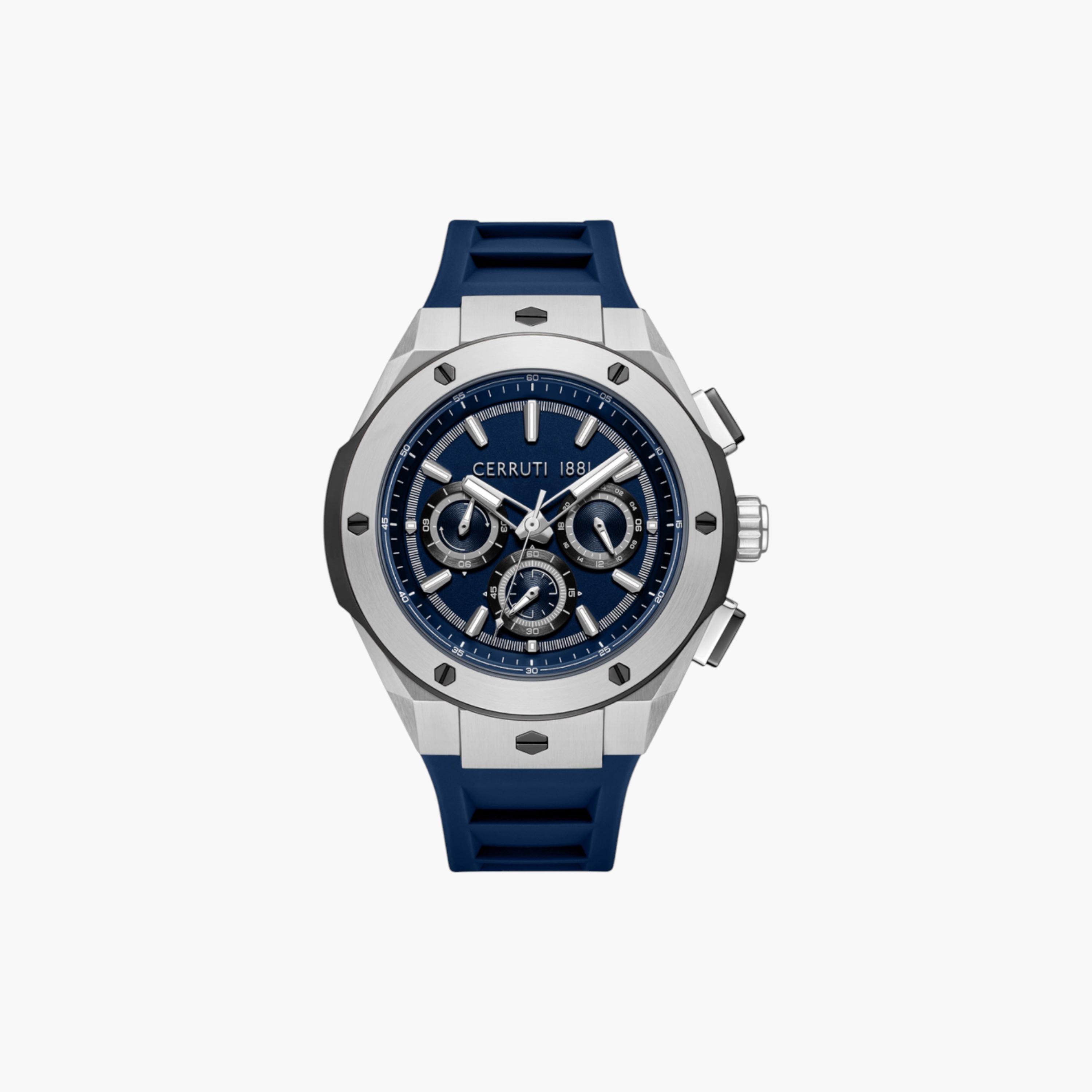 Blue Dial Silicone Strap Watch-men-watchesandjewellery-watches-image-1