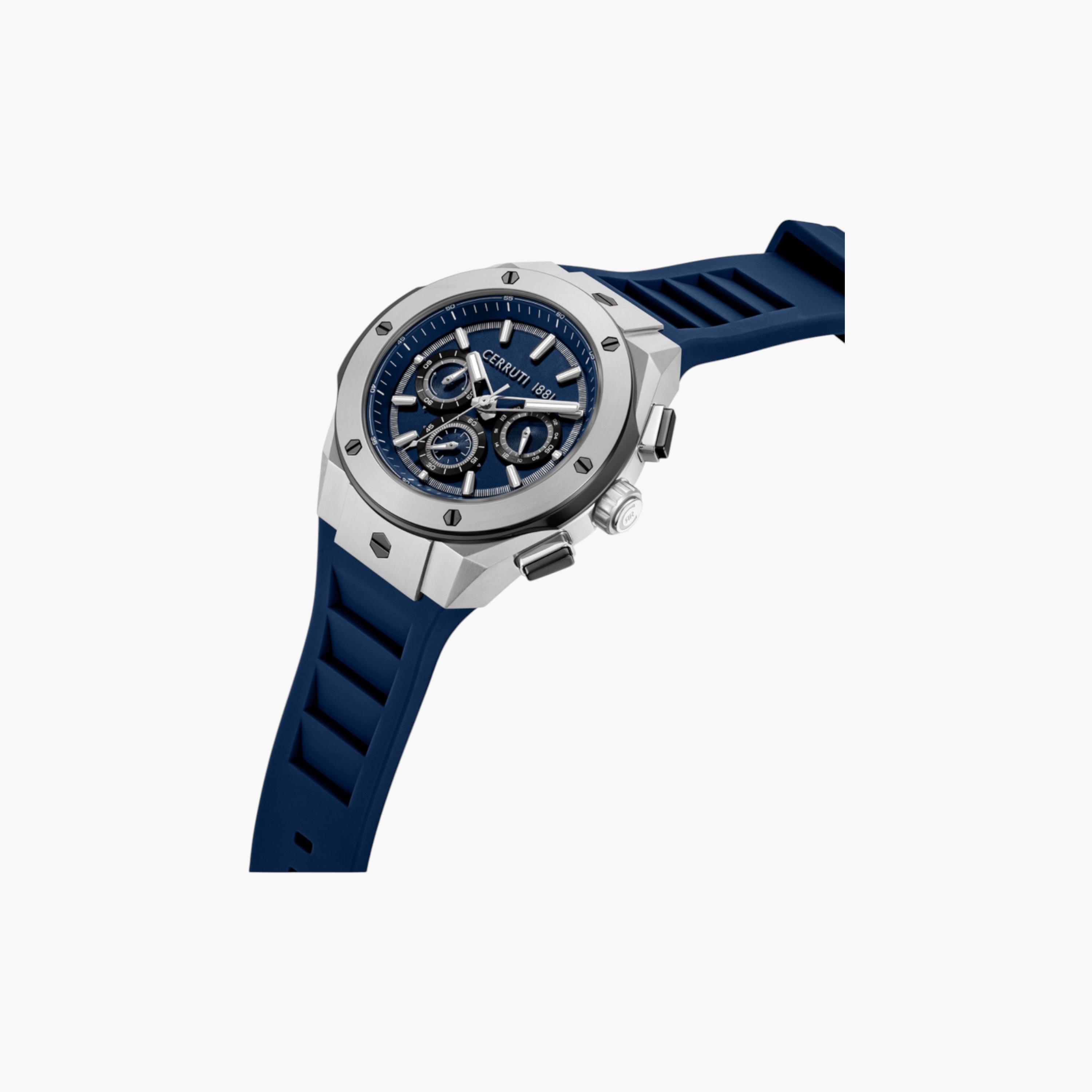 Blue Dial Silicone Strap Watch-men-watchesandjewellery-watches-image-2
