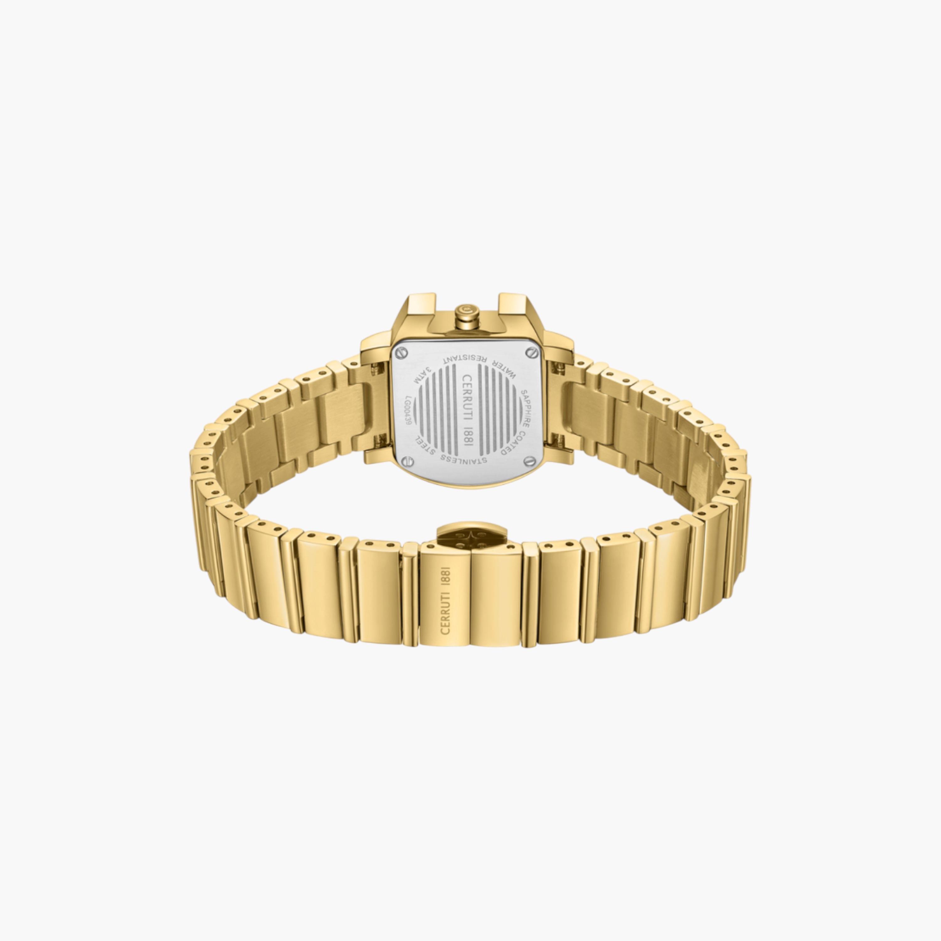 ساعة نسائية ذهبية بسوار ستانلس ستيل ومينا أخضر-women-watchesandjewellery-watches-image-3