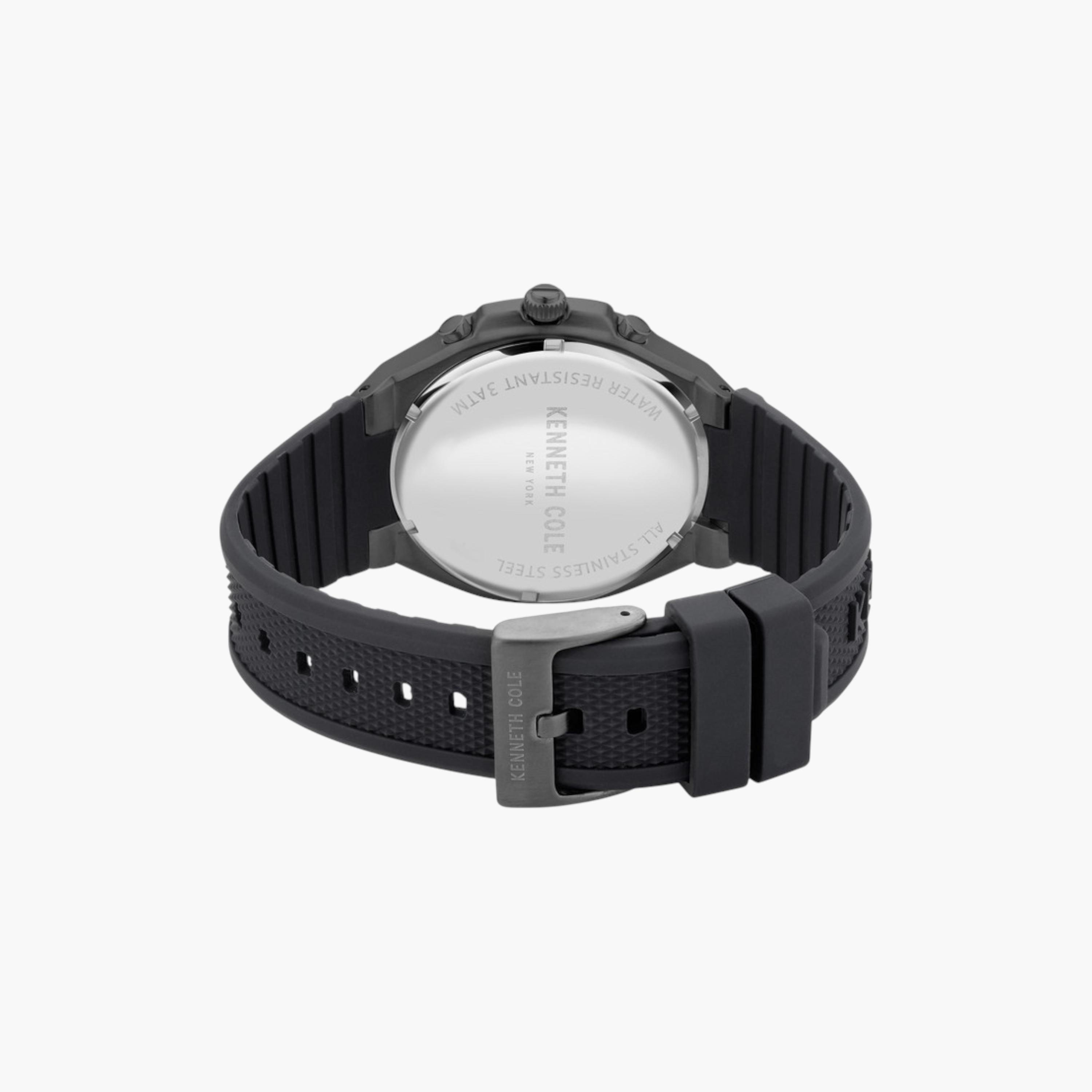 Black Chronograph Watch Silicone Strap-men-watchesandjewellery-watches-image-3