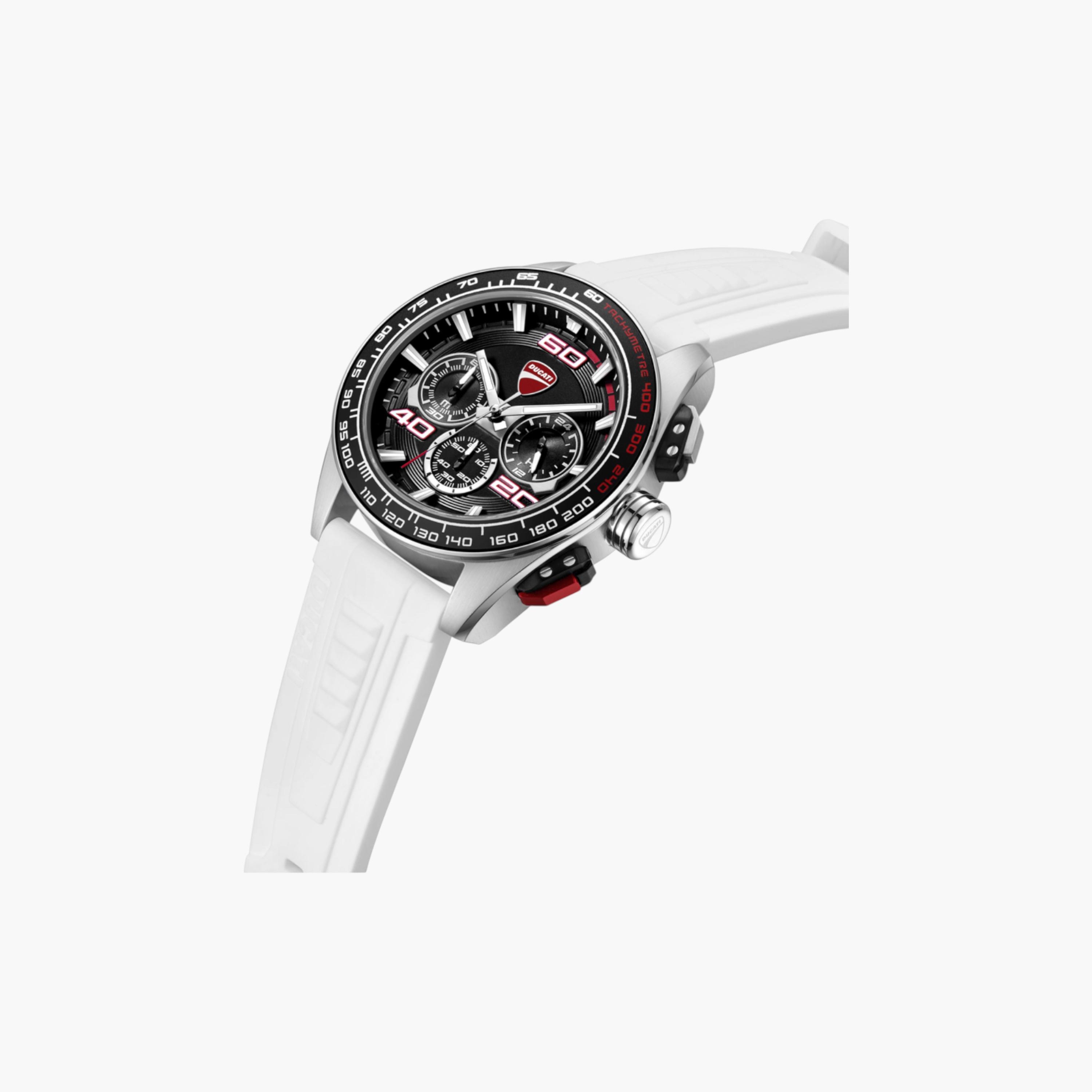 Chronograph Watch White Silicone Strap Men's-men-watchesandjewellery-watches-image-2