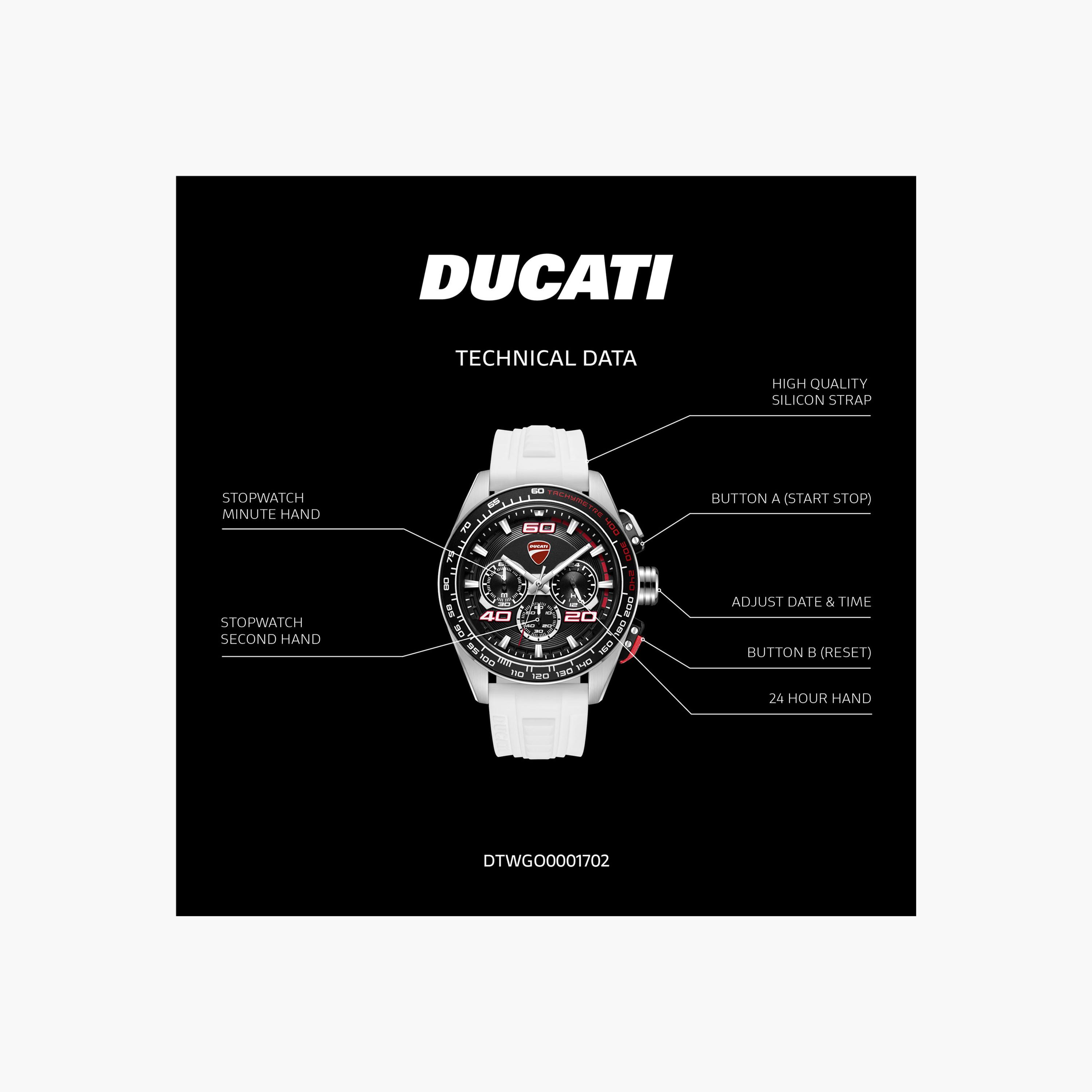 Chronograph Watch White Silicone Strap Men's-men-watchesandjewellery-watches-image-5