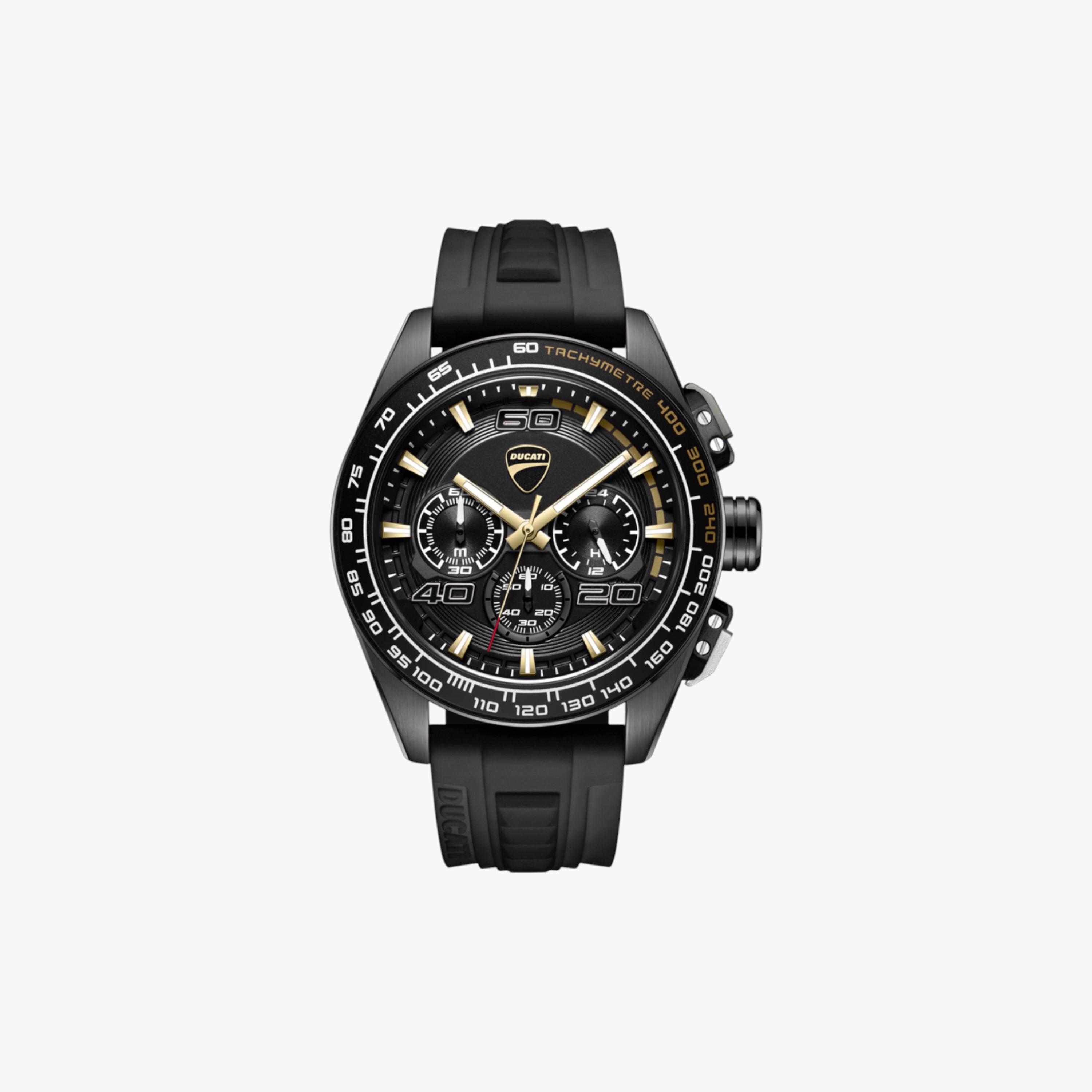 Black Chronograph Watch Silicone Strap 44mm-men-watchesandjewellery-watches-image-1