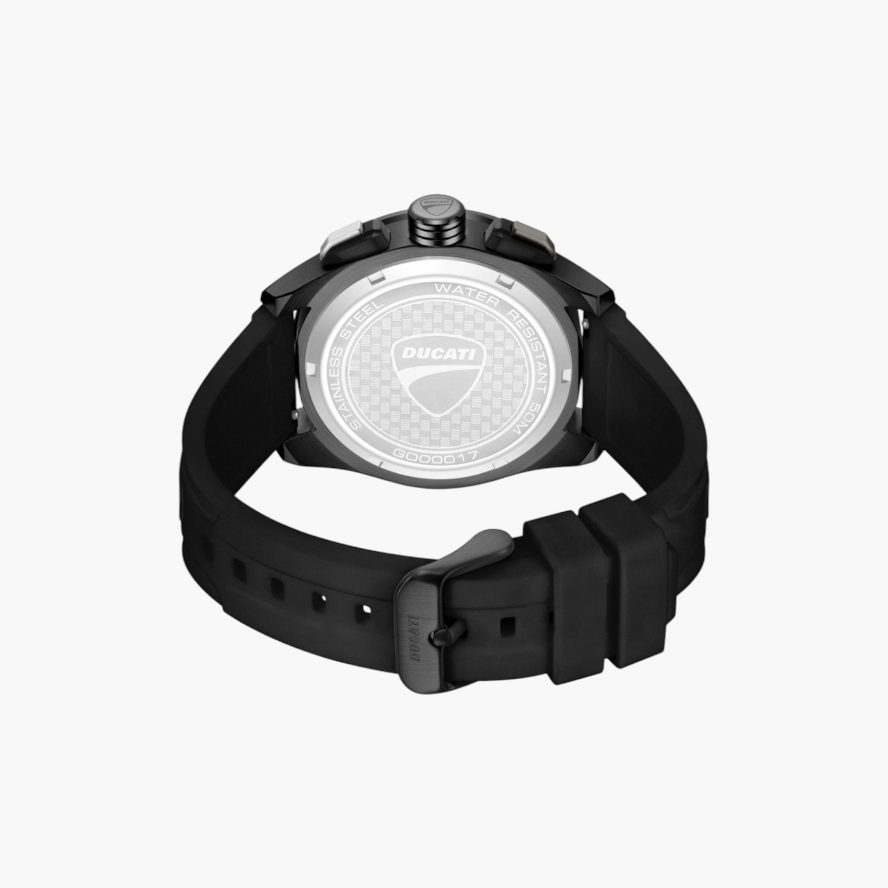 Black Chronograph Watch Silicone Strap 44mm-men-watchesandjewellery-watches-image-3
