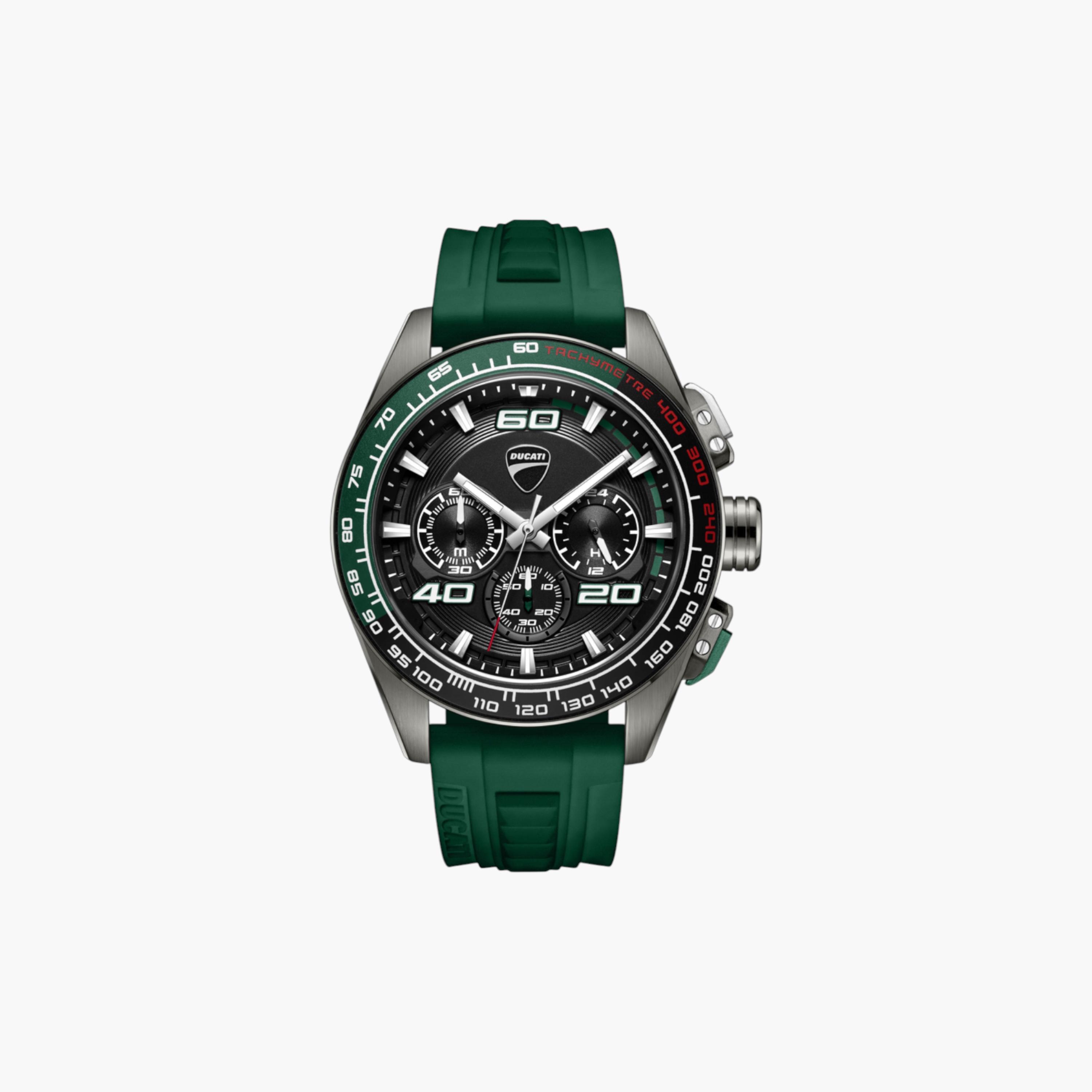 Men's Chronograph Watch Green Silicone Strap-men-watchesandjewellery-watches-image-1